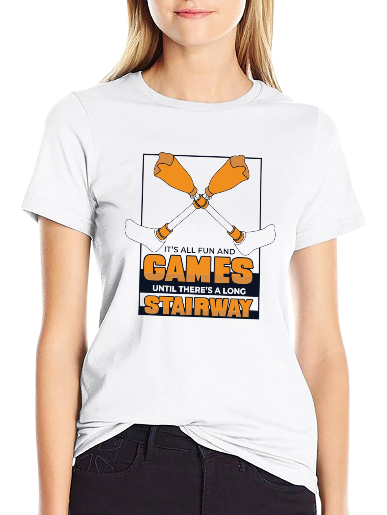 Games Stairway Black Graphic Tee