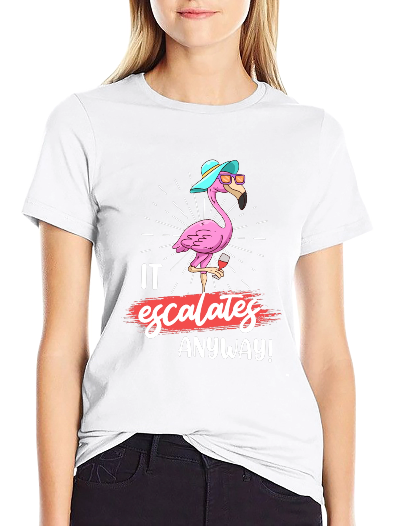 Funny Flamingo It Escalates Anyway T-Shirt