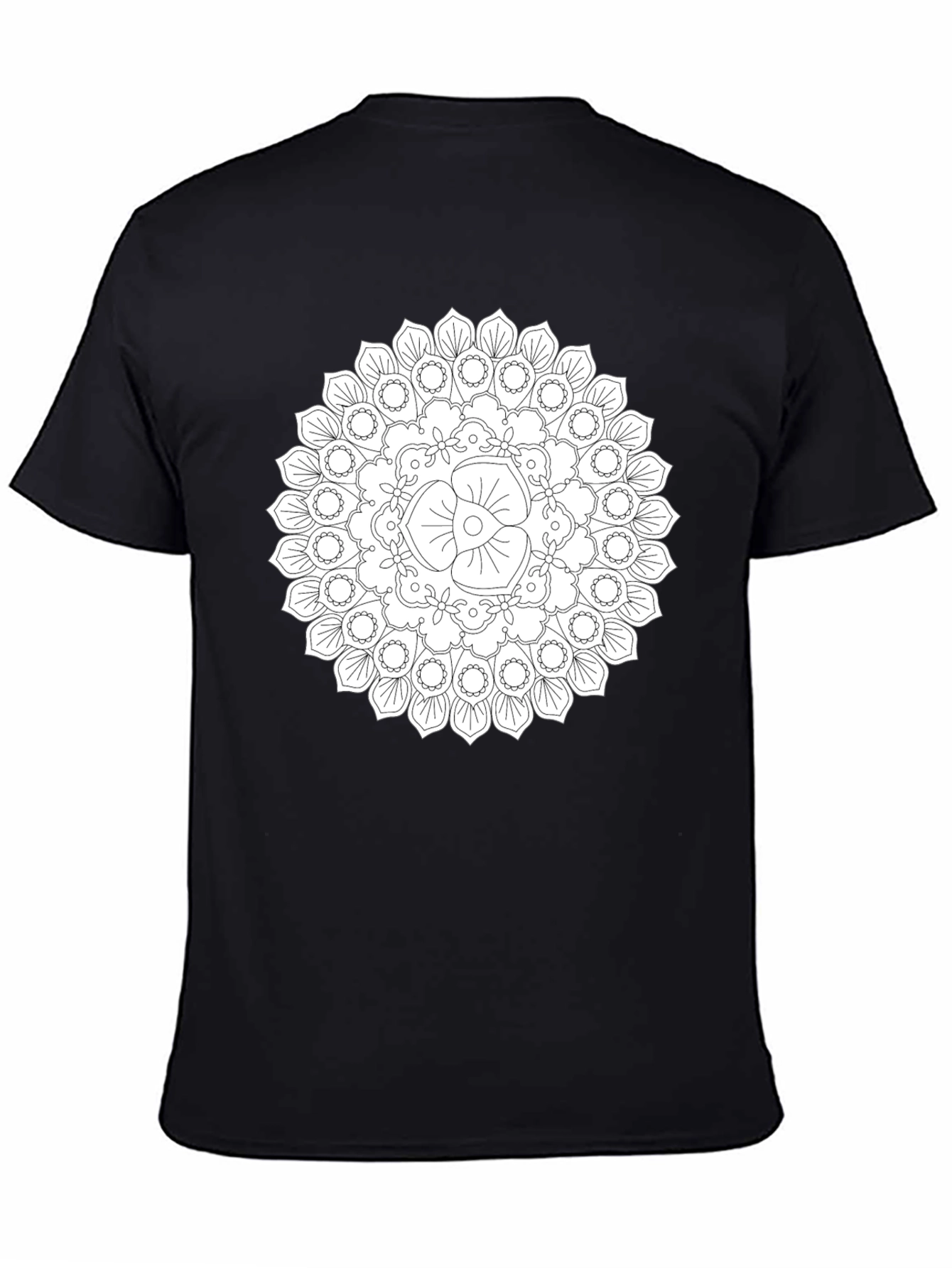 Black Mandala T-Shirt - Unique Geometric Design