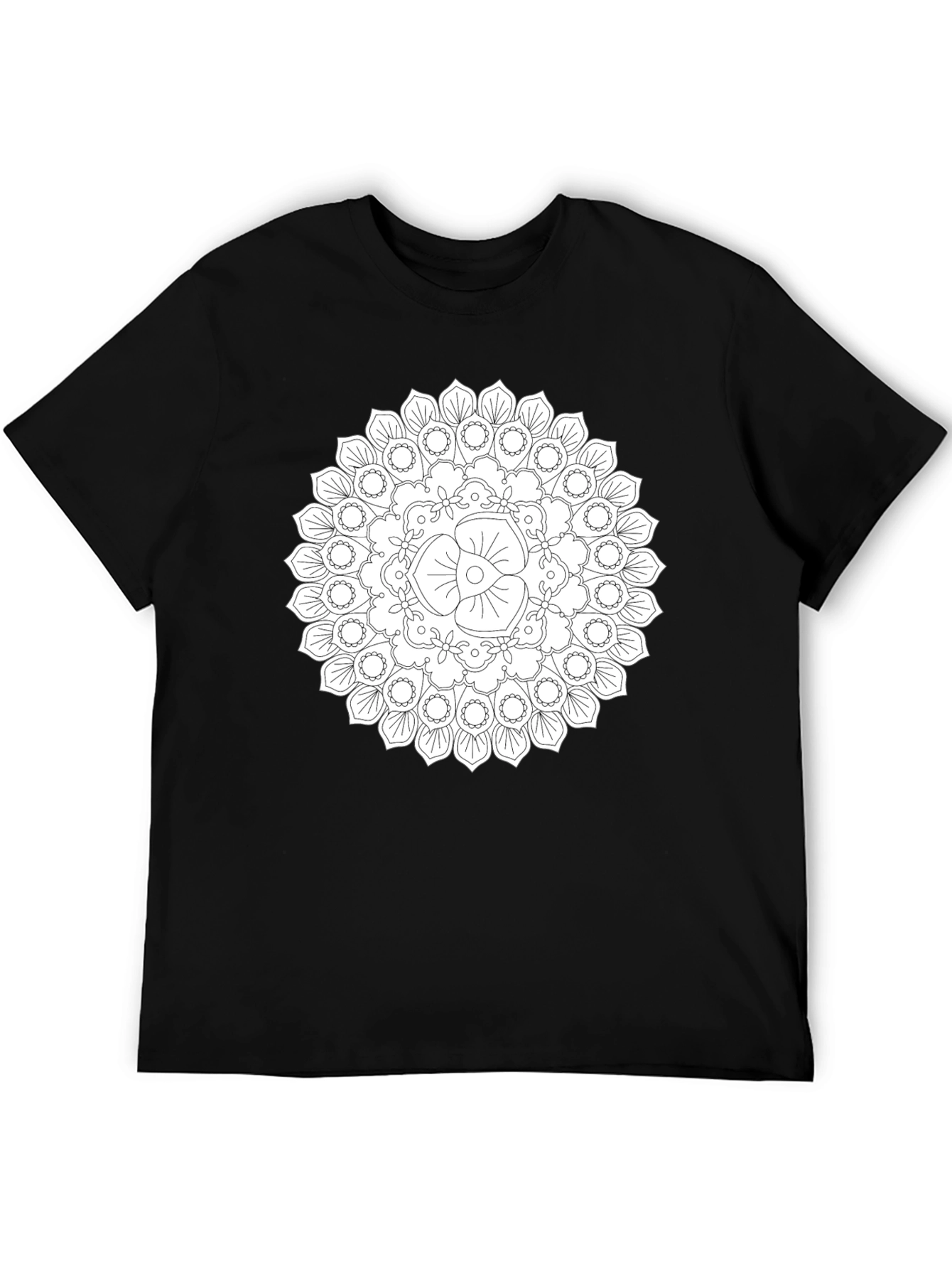 Black Mandala T-Shirt - Unique Geometric Design