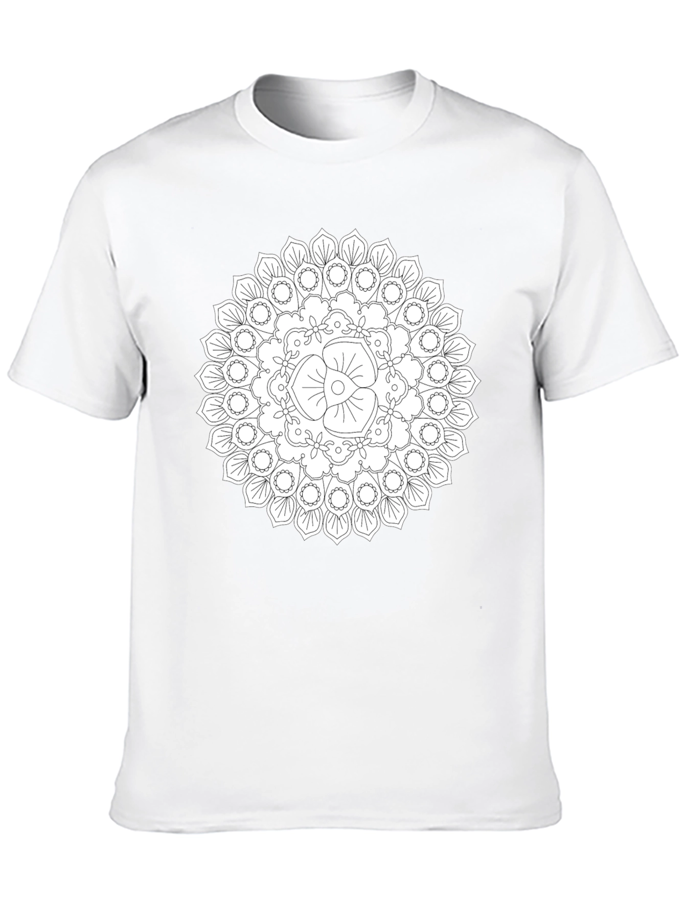 Black Mandala T-Shirt - Unique Geometric Design
