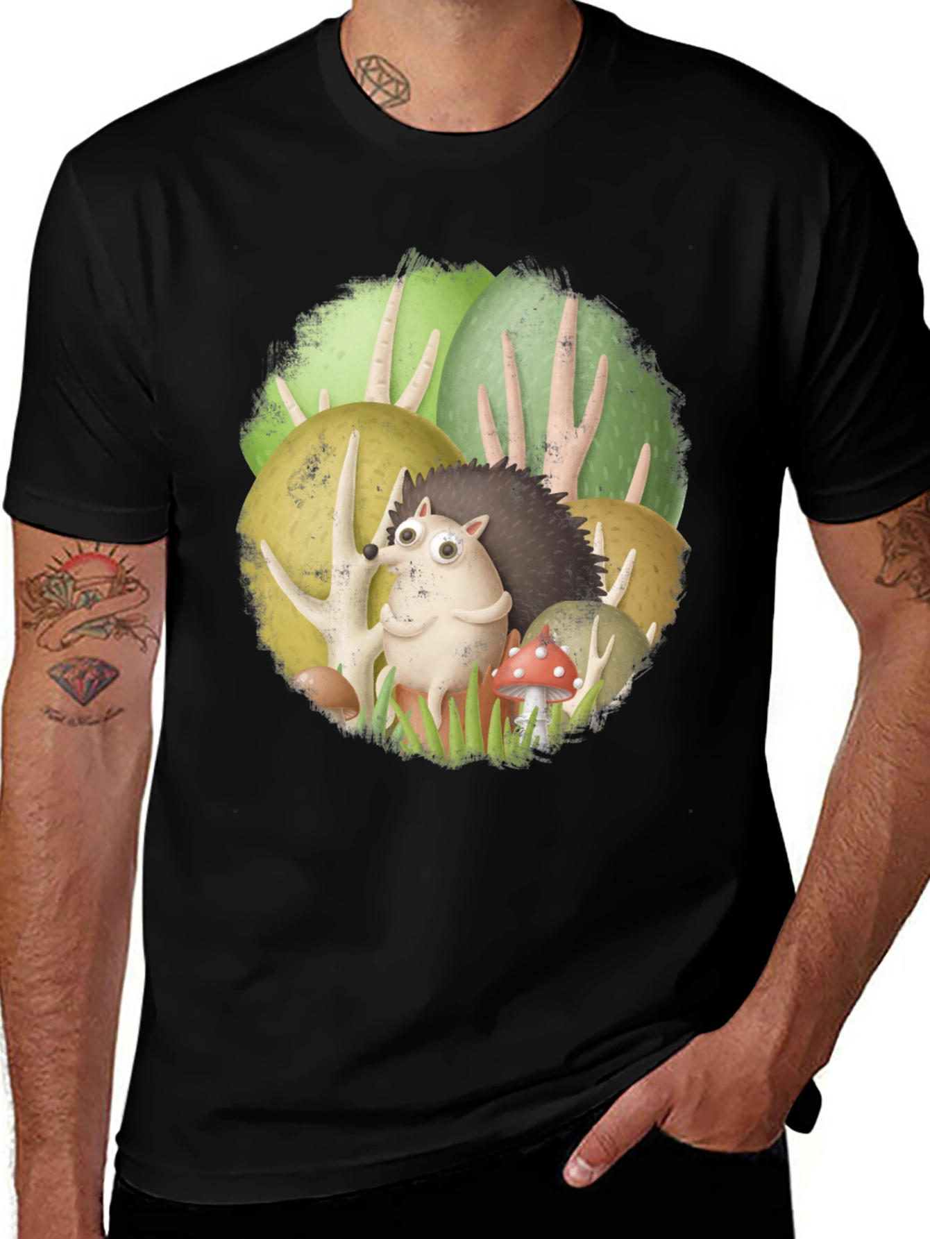 Forest Friends Tee - Cute Hedgehog Design