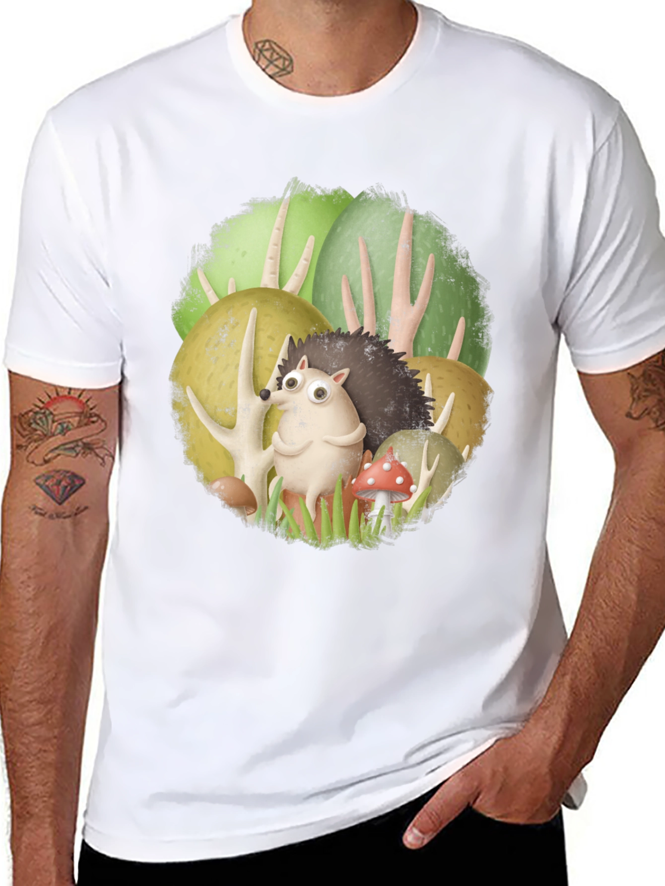 Forest Friends Tee - Cute Hedgehog Design