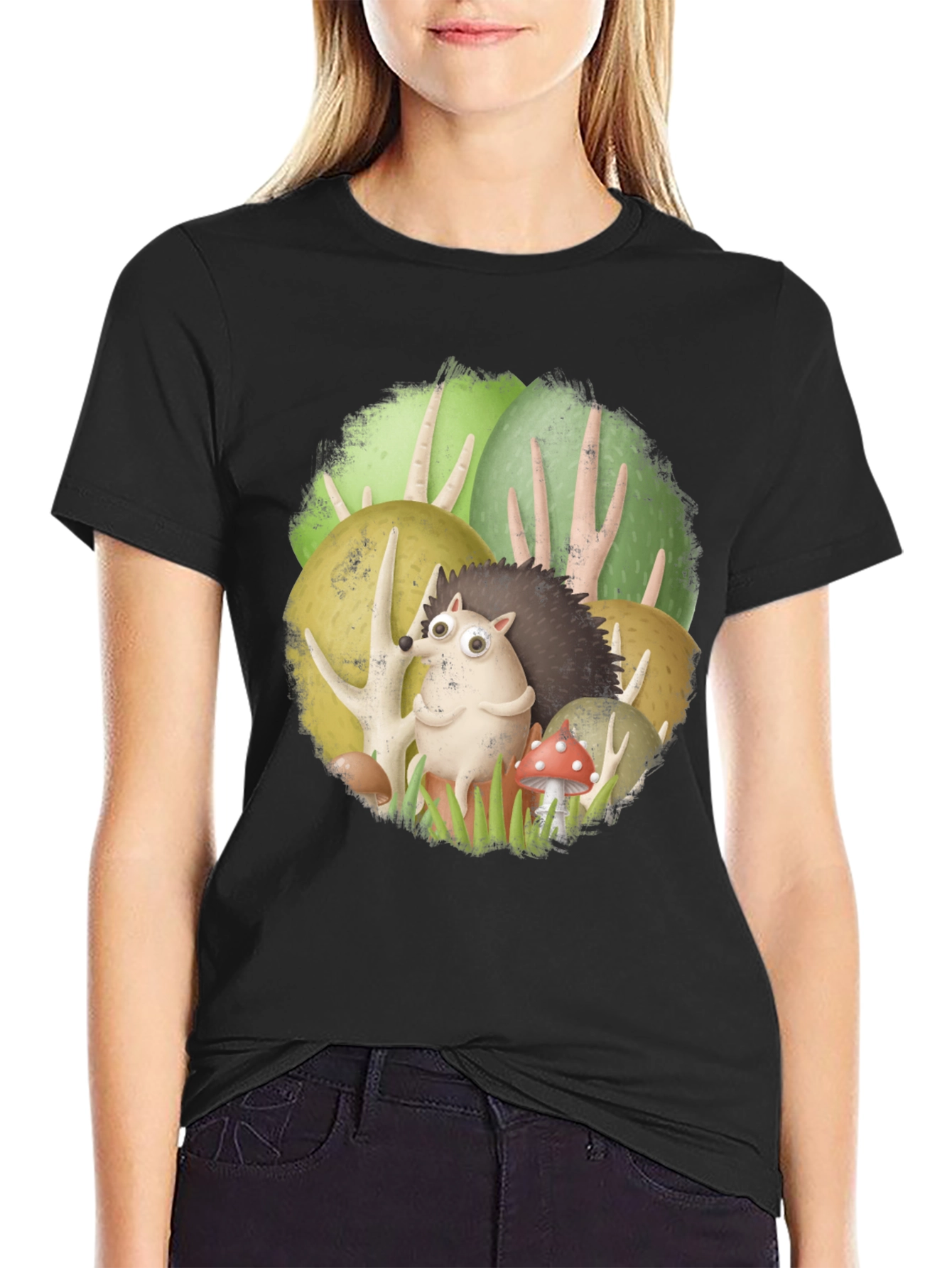 Forest Friends Tee - Cute Hedgehog Design