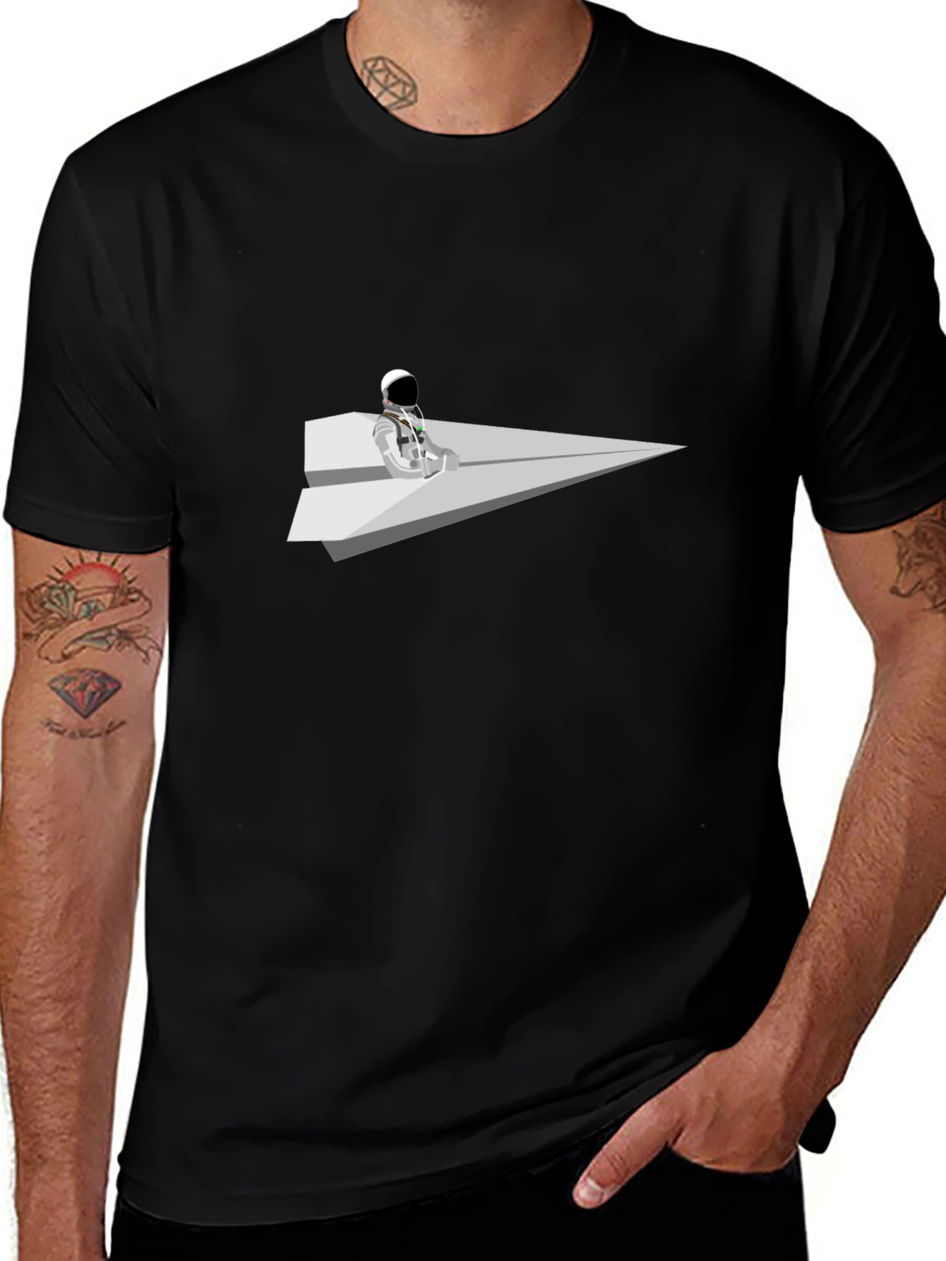 Astronaut Paper Airplane T-Shirt