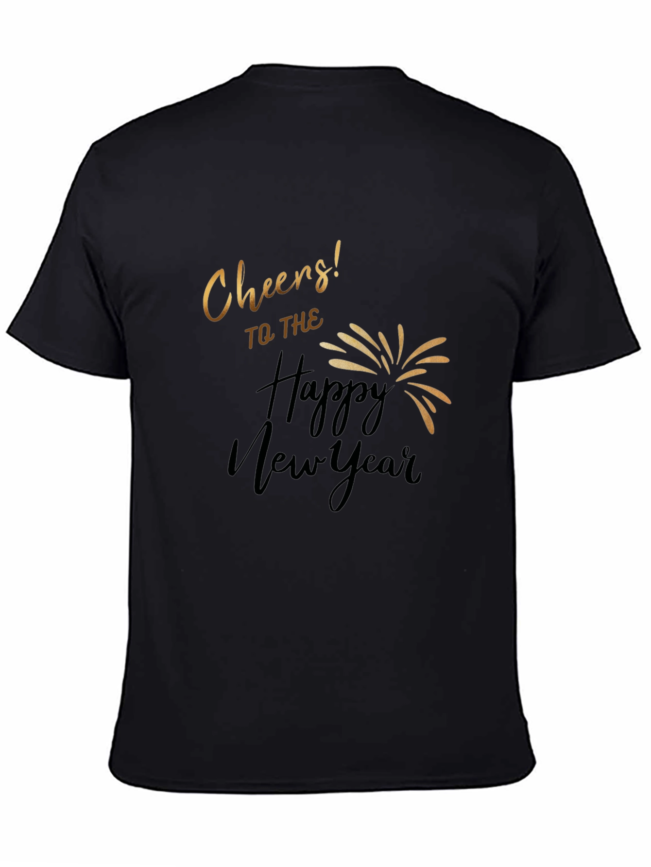 Cheers to the Happy New Year Black T-Shirt
