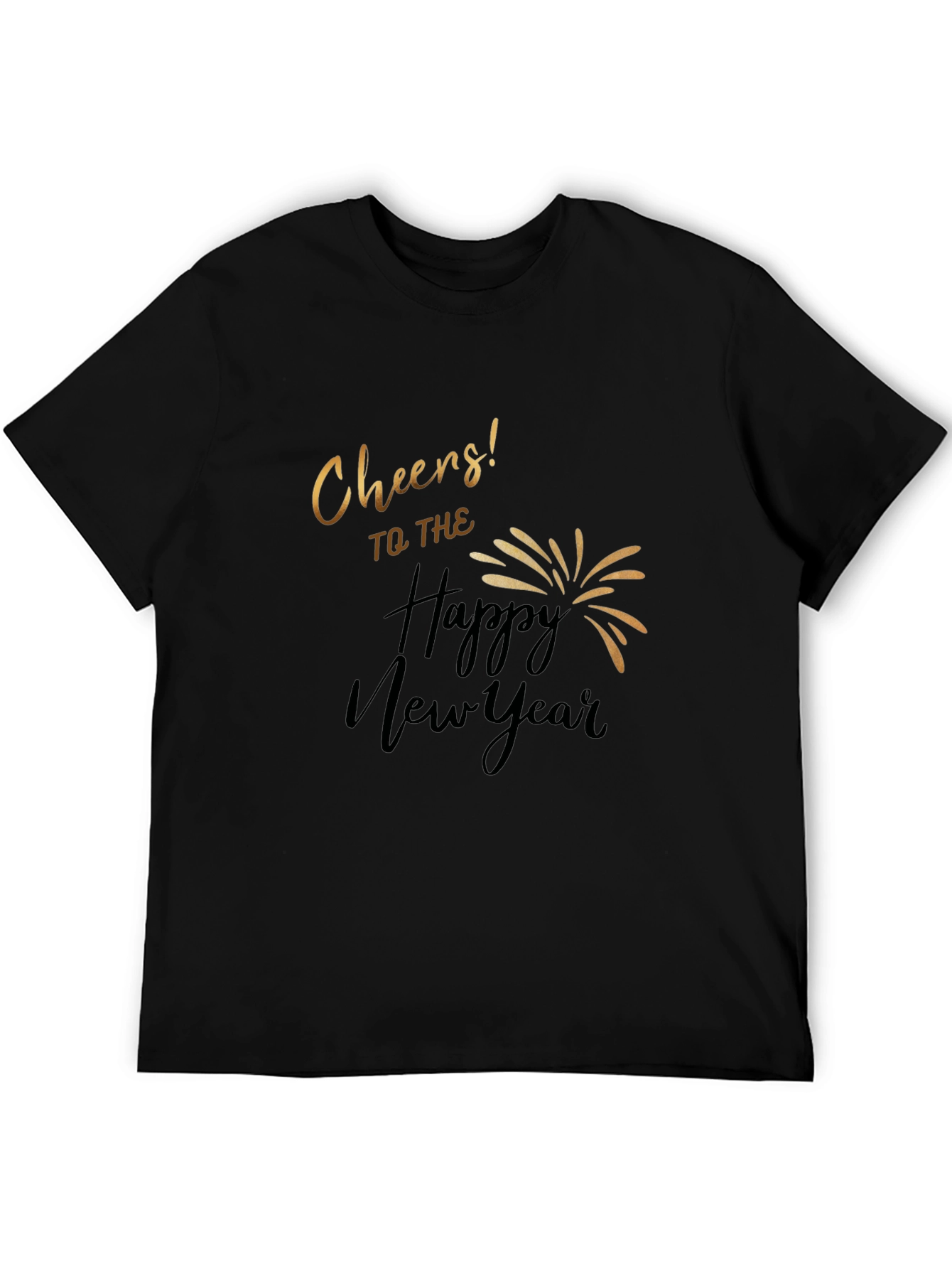 Cheers to the Happy New Year Black T-Shirt