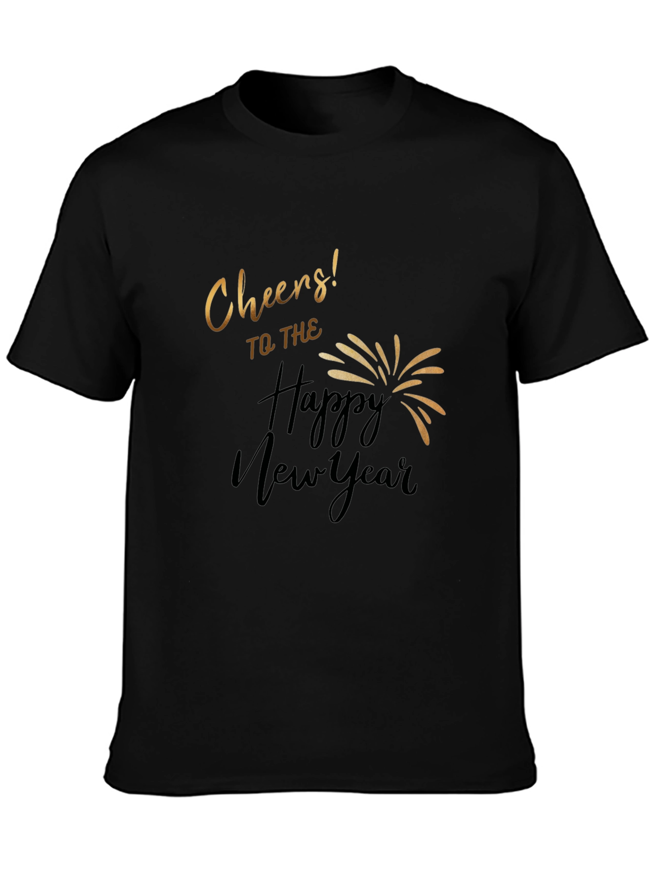 Cheers to the Happy New Year Black T-Shirt