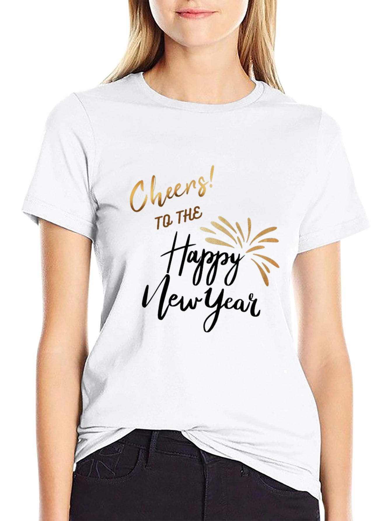 Cheers to the Happy New Year Black T-Shirt