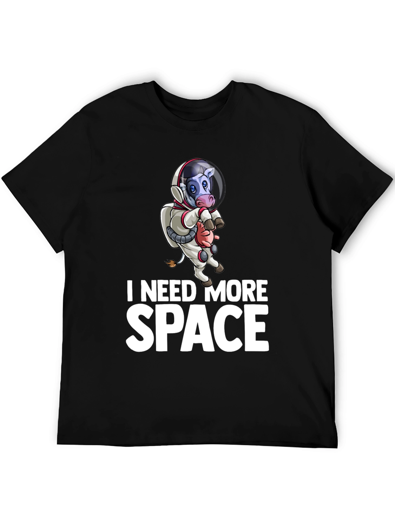 I Need More Space Cow Astronaut Graphic T-Shirt