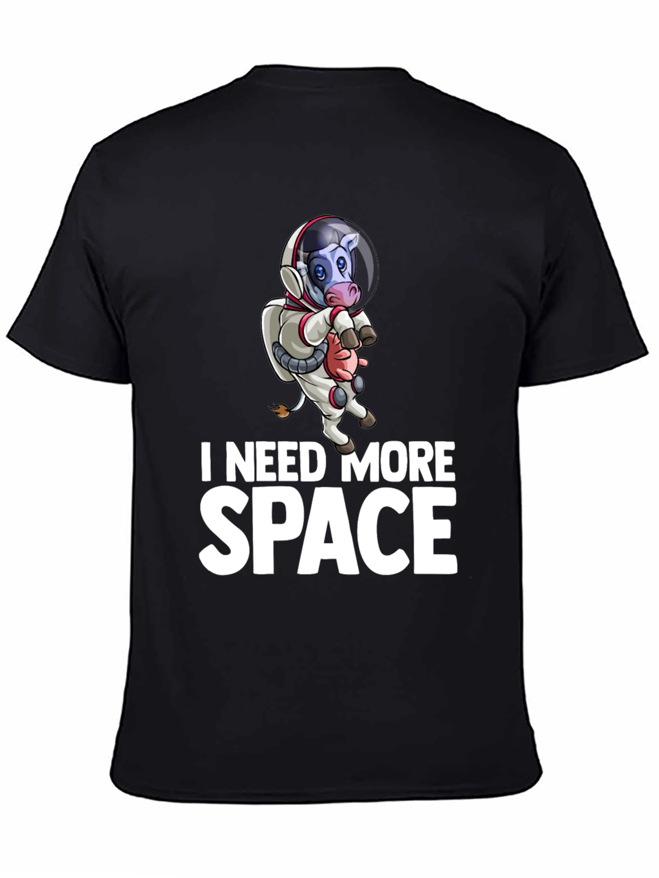 I Need More Space Cow Astronaut Graphic T-Shirt