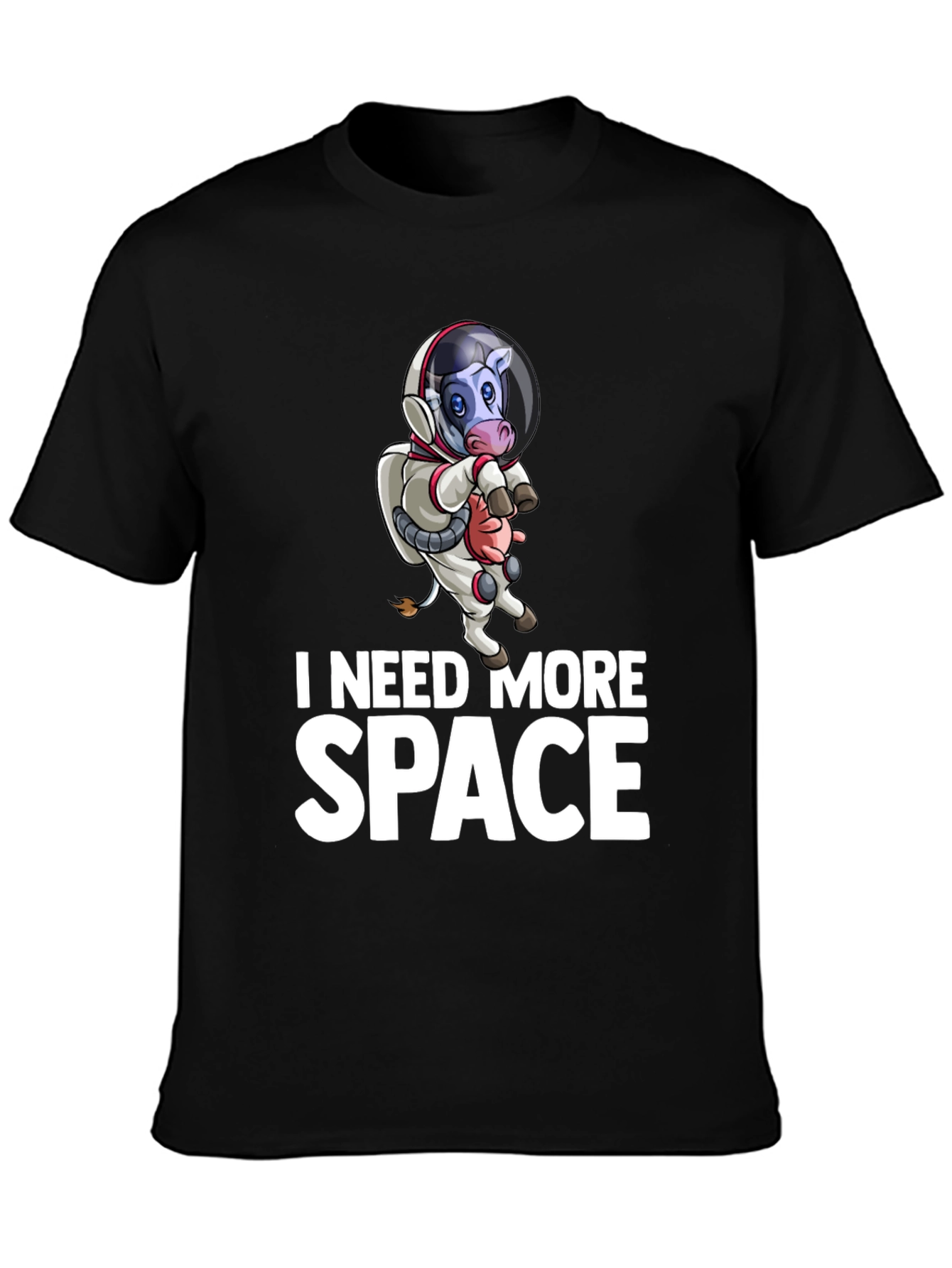 I Need More Space Cow Astronaut Graphic T-Shirt