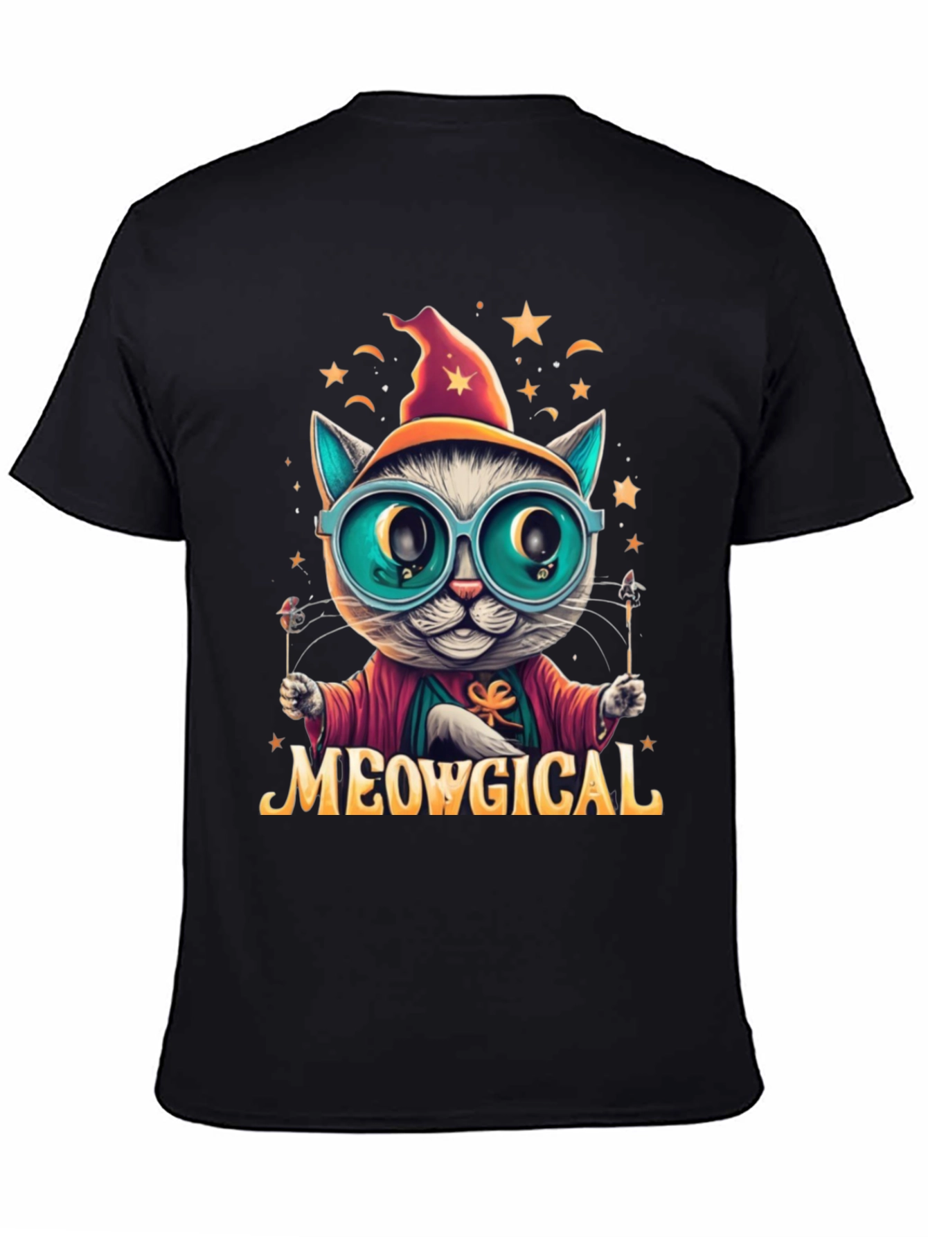 Meowgical Cat Wizard Graphic T-Shirt