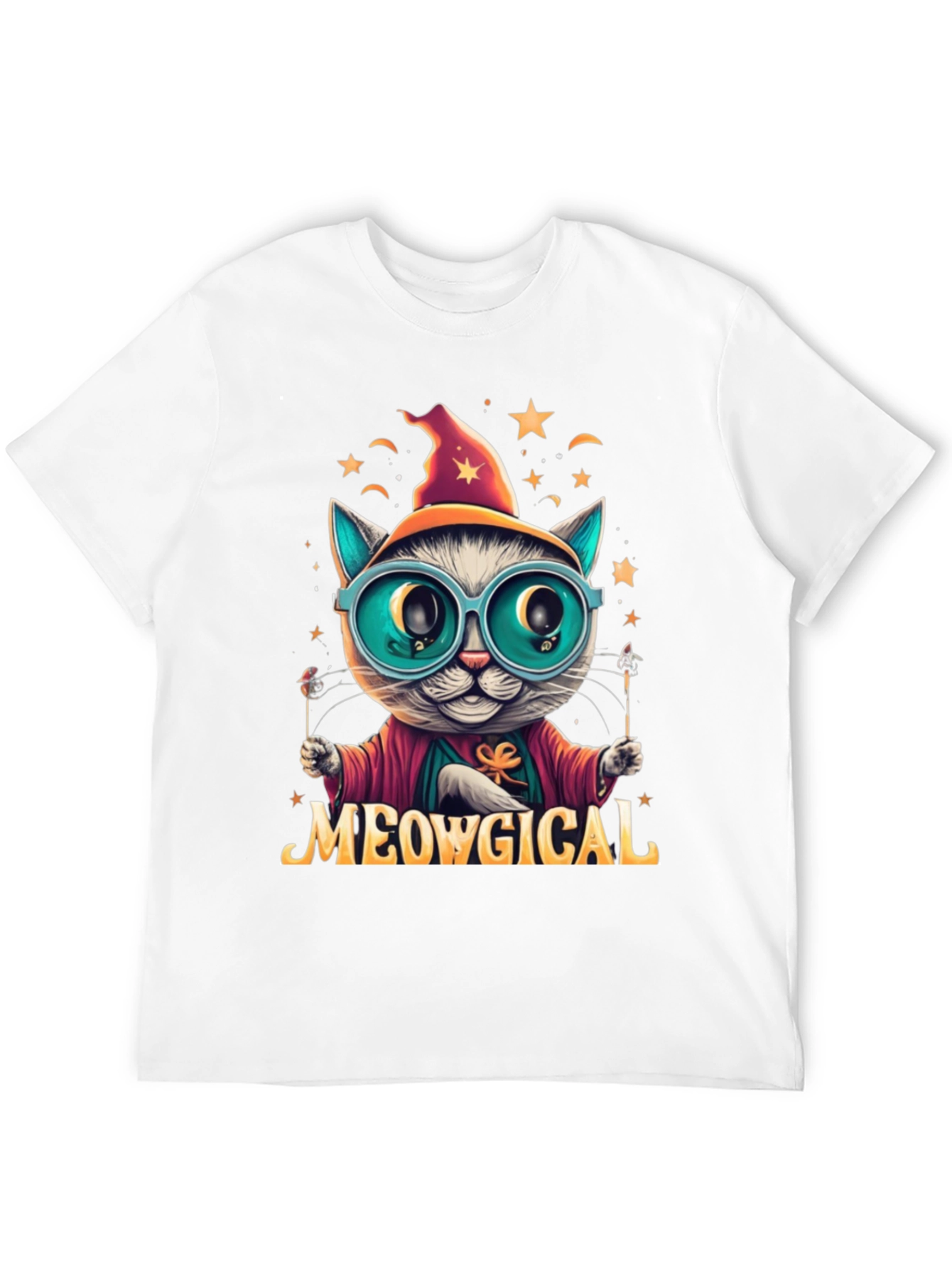 Meowgical Cat Wizard Graphic T-Shirt