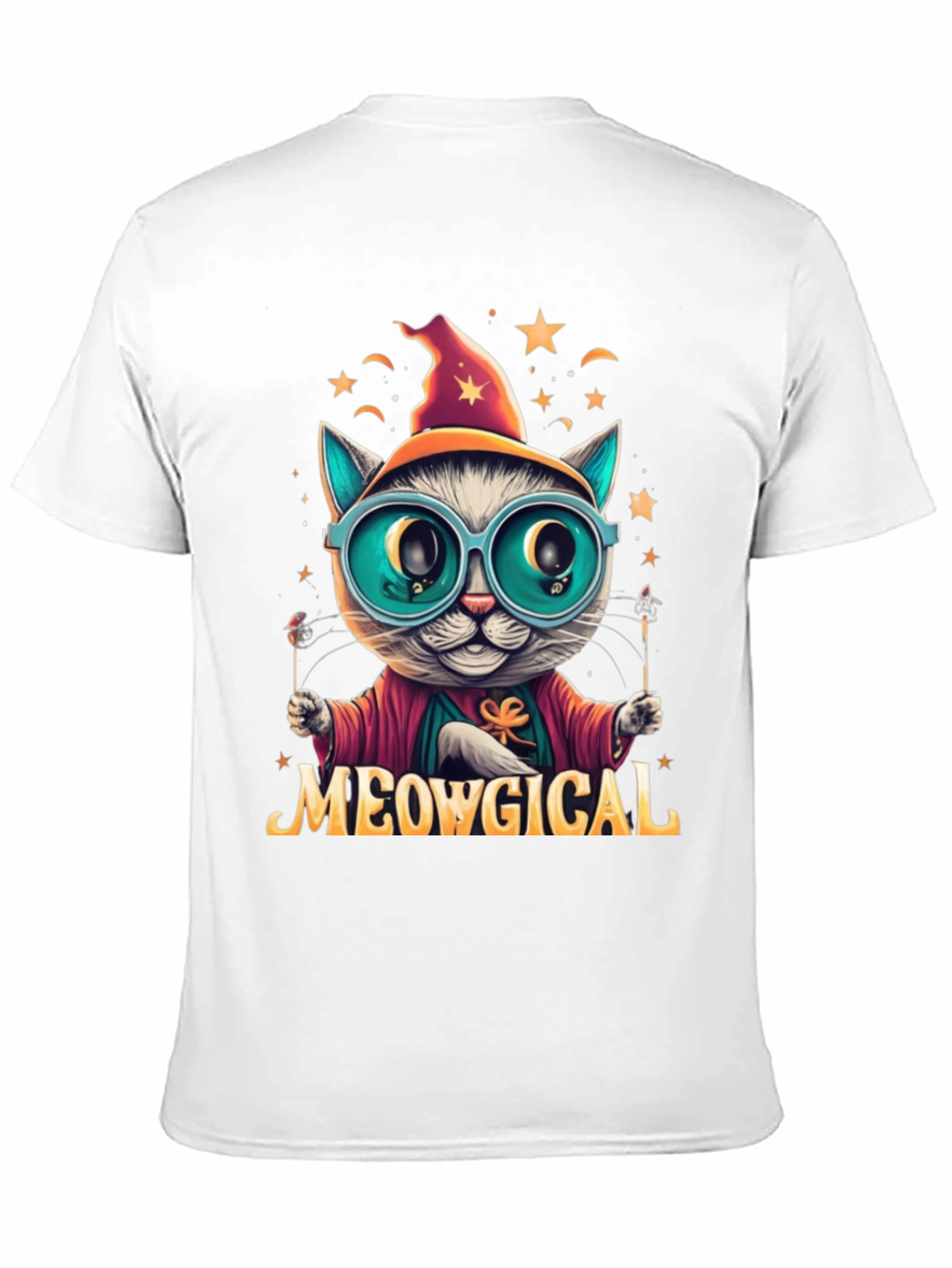 Meowgical Cat Wizard Graphic T-Shirt