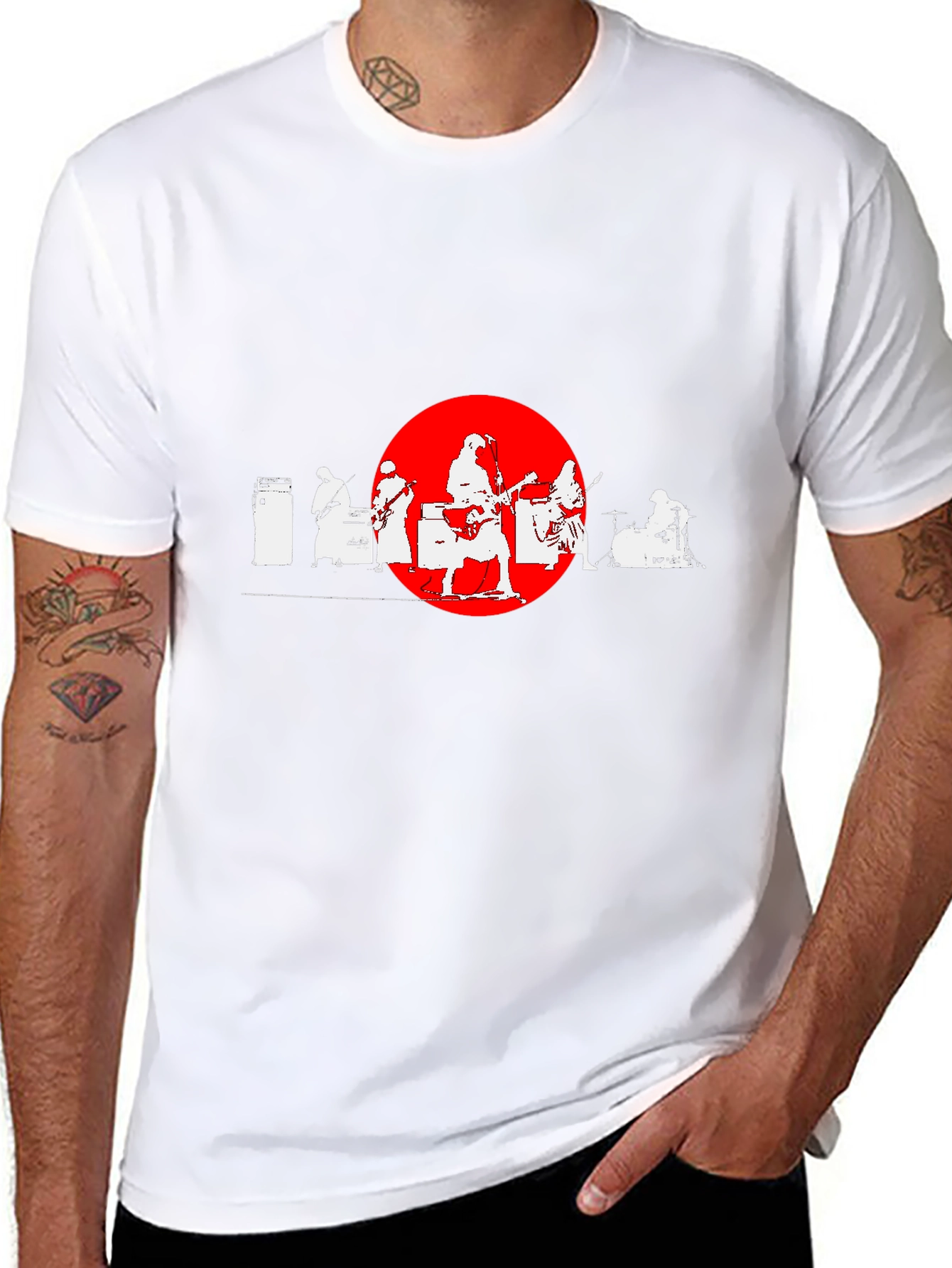 Band Silhouette Graphic Tee - Cool Music Lover Shirt