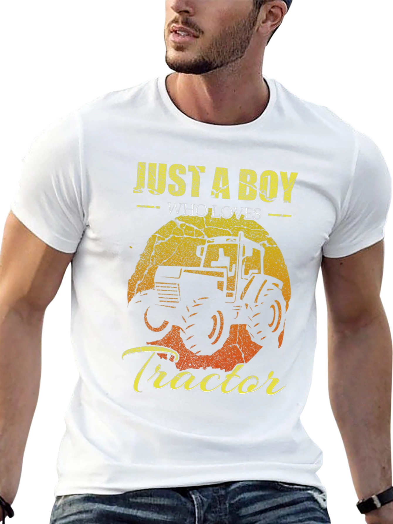 Just a Boy Who Loves Tractors Graphic Tee