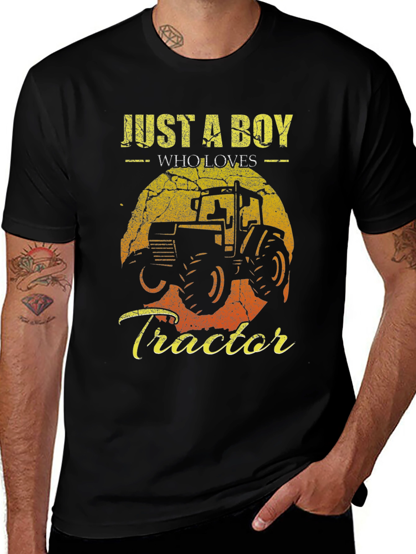 Just a Boy Who Loves Tractors Graphic Tee
