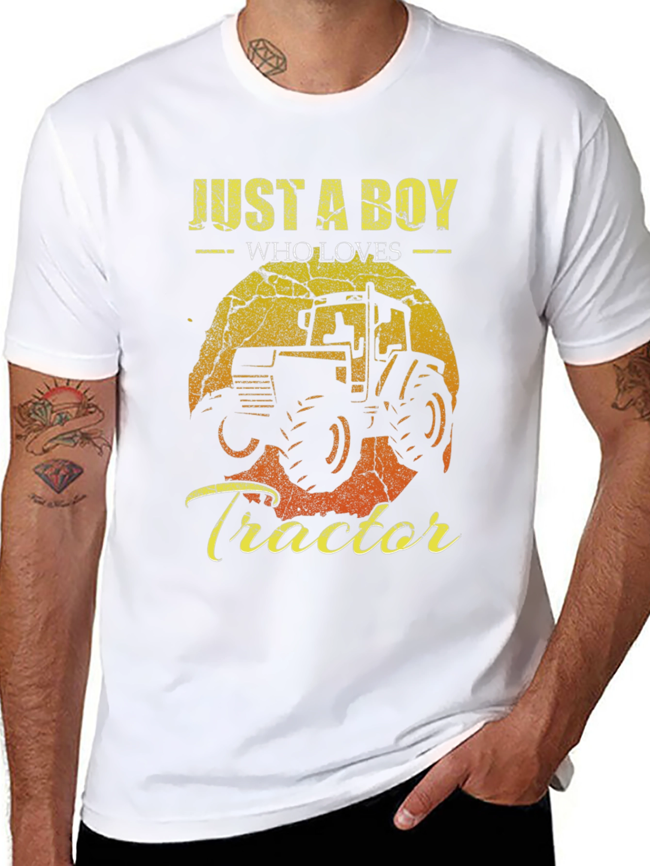 Just a Boy Who Loves Tractors Graphic Tee