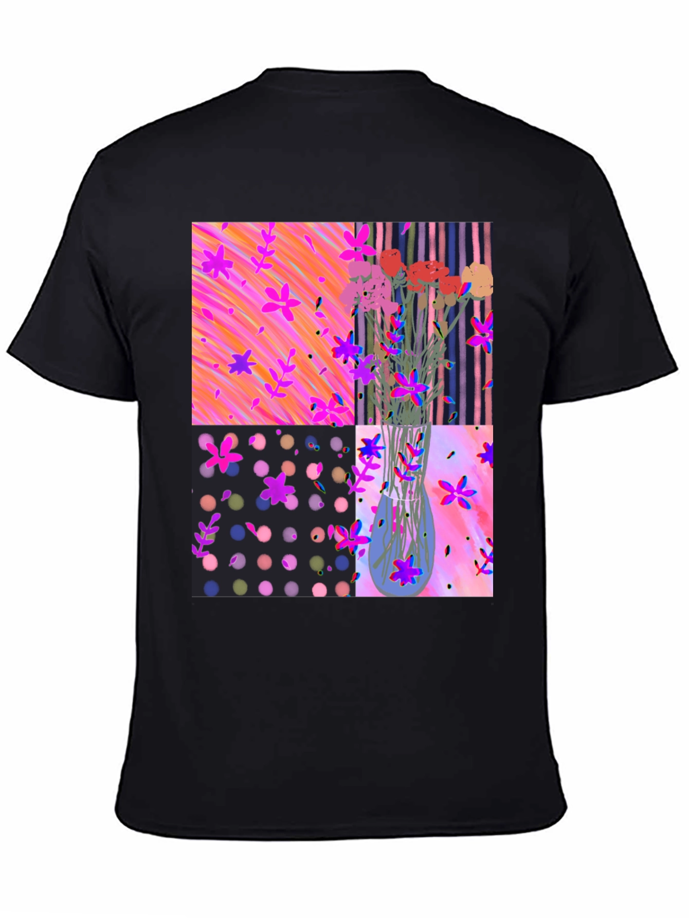 Floral Vase Graphic Tee - Artsy Design
