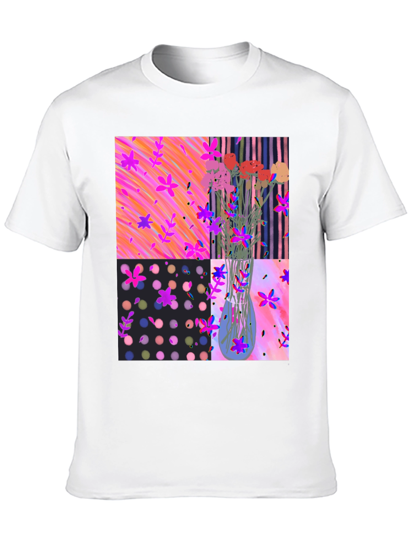 Floral Vase Graphic Tee - Artsy Design