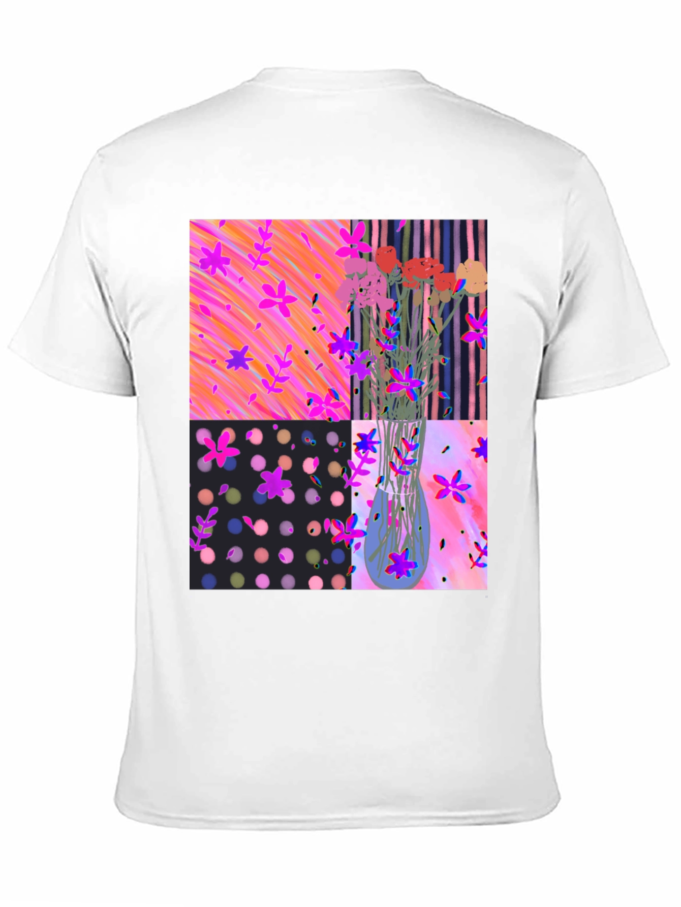 Floral Vase Graphic Tee - Artsy Design