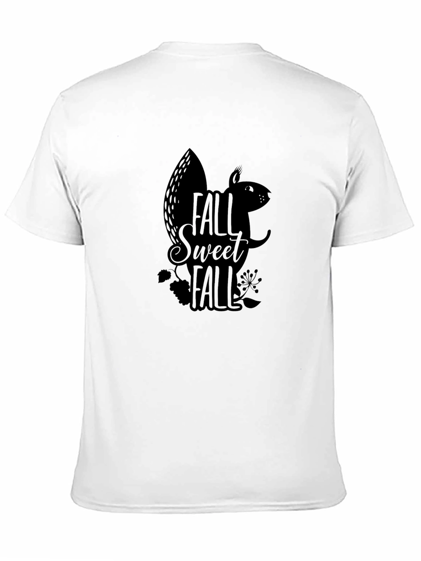 Fall Sweet Fall Squirrel Graphic Tee - Black
