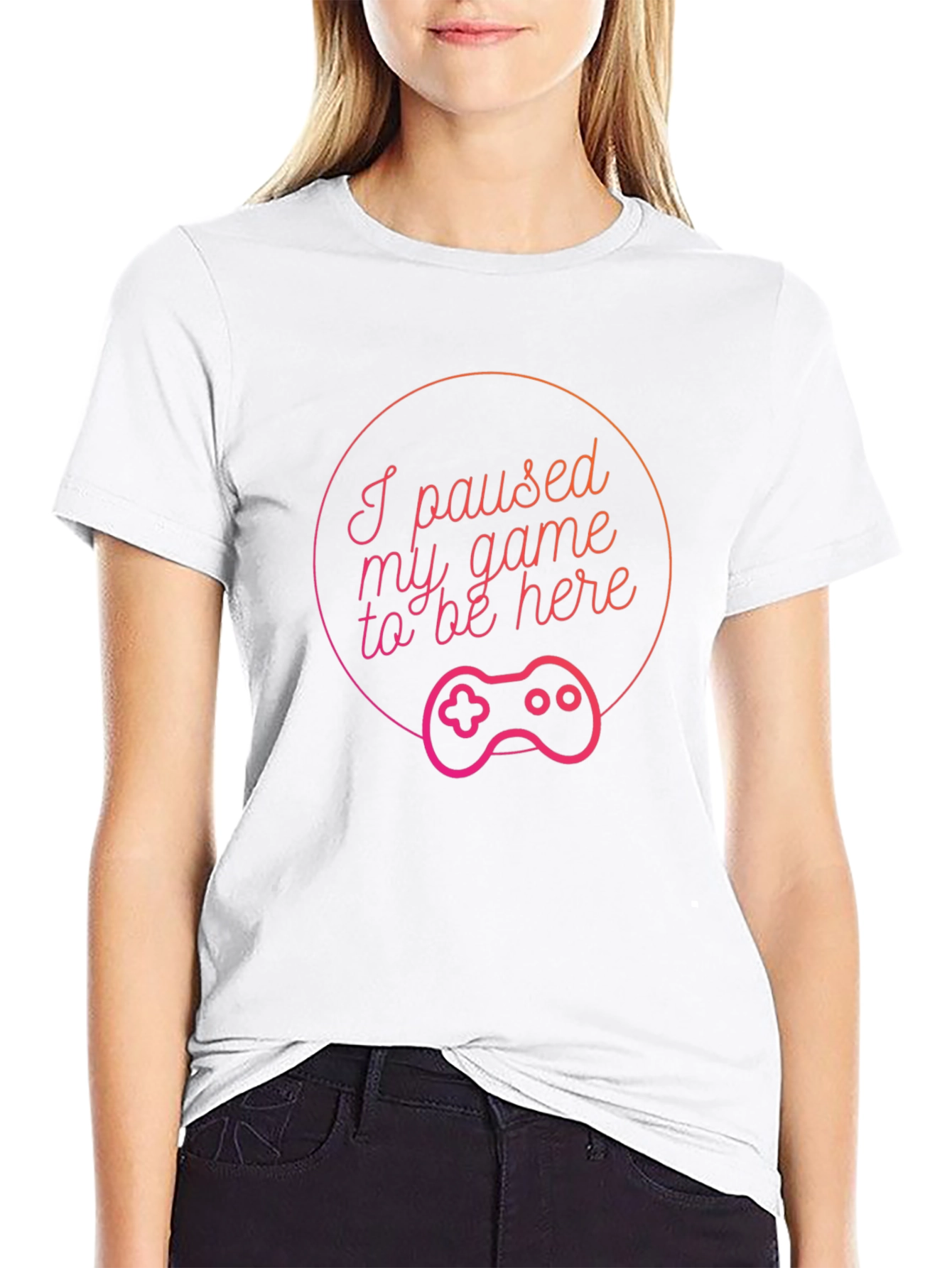 I Paused My Game to Be Here Black T-Shirt