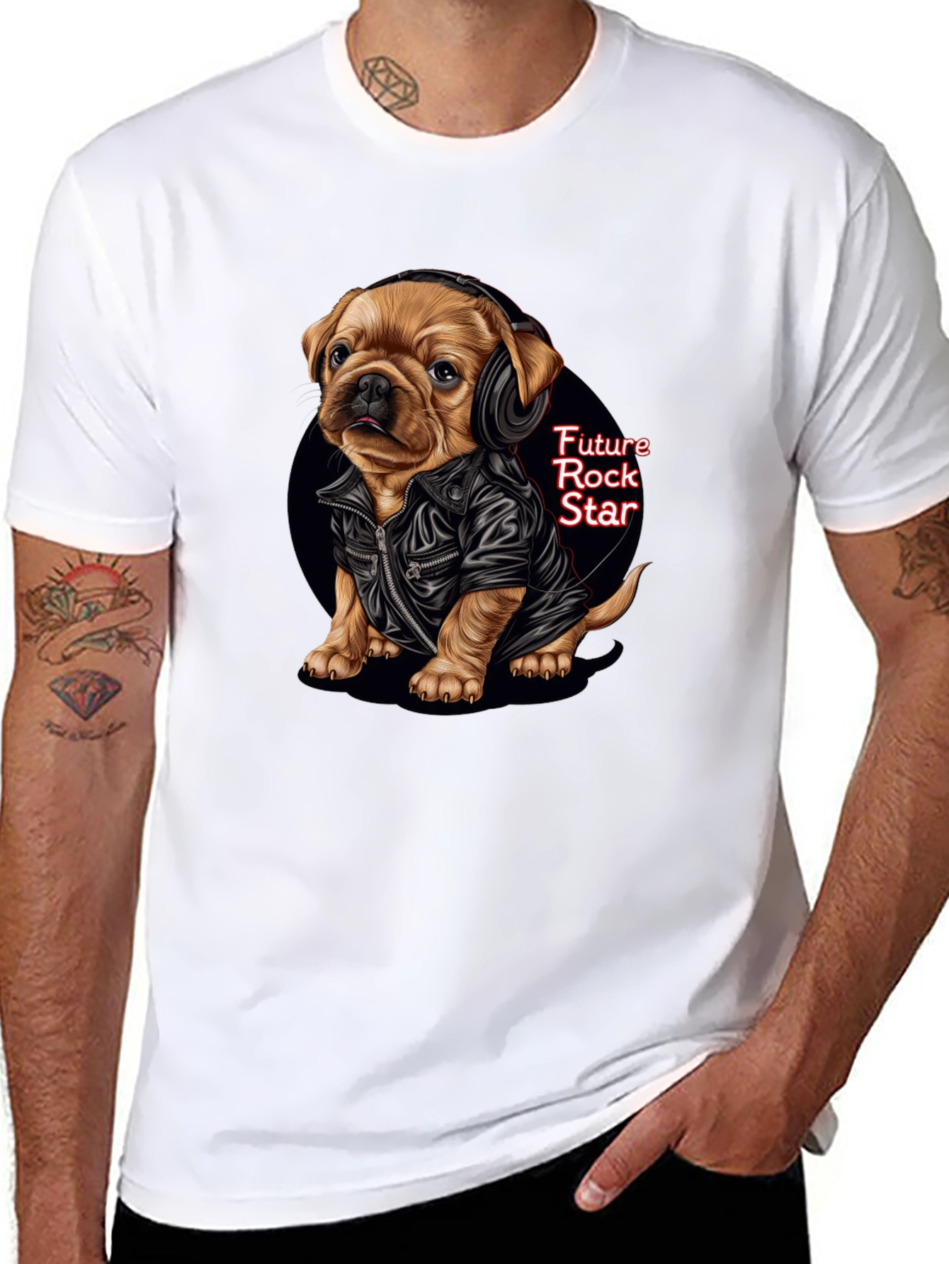 Cool Puppy Rock Star Graphic Tee