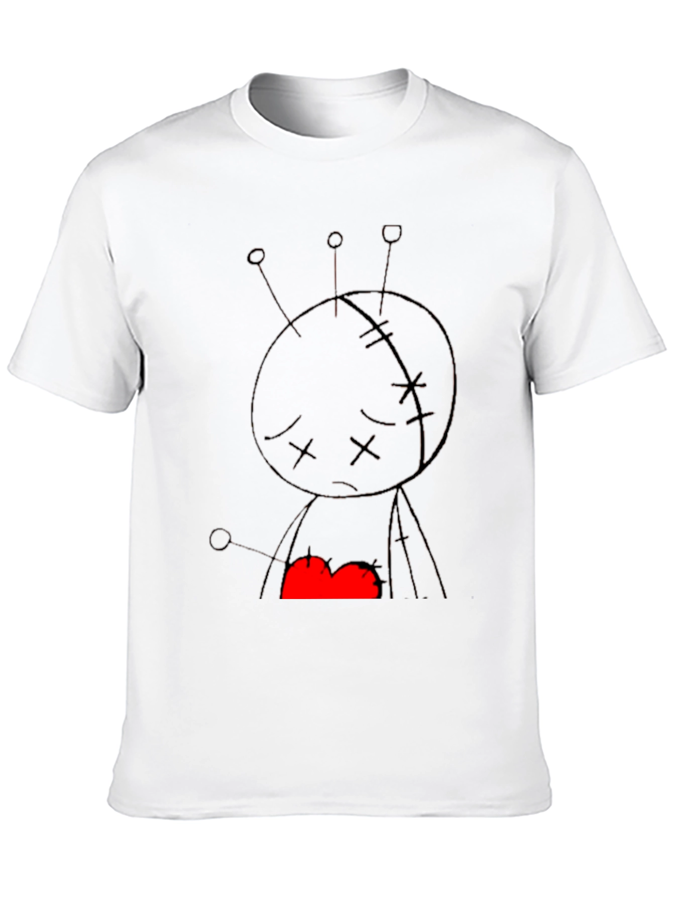 Voodoo Doll Graphic Print Black Tee