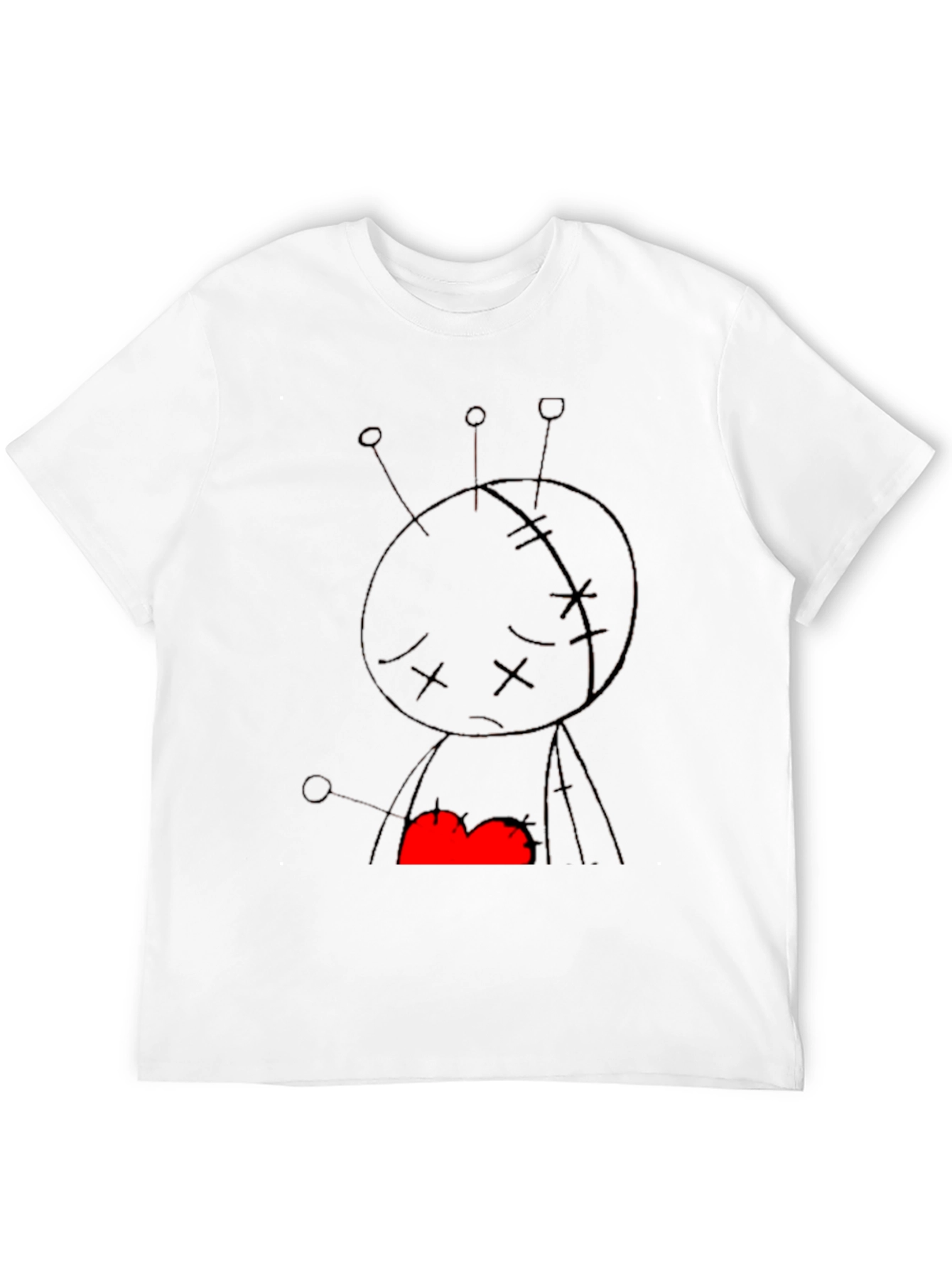 Voodoo Doll Graphic Print Black Tee