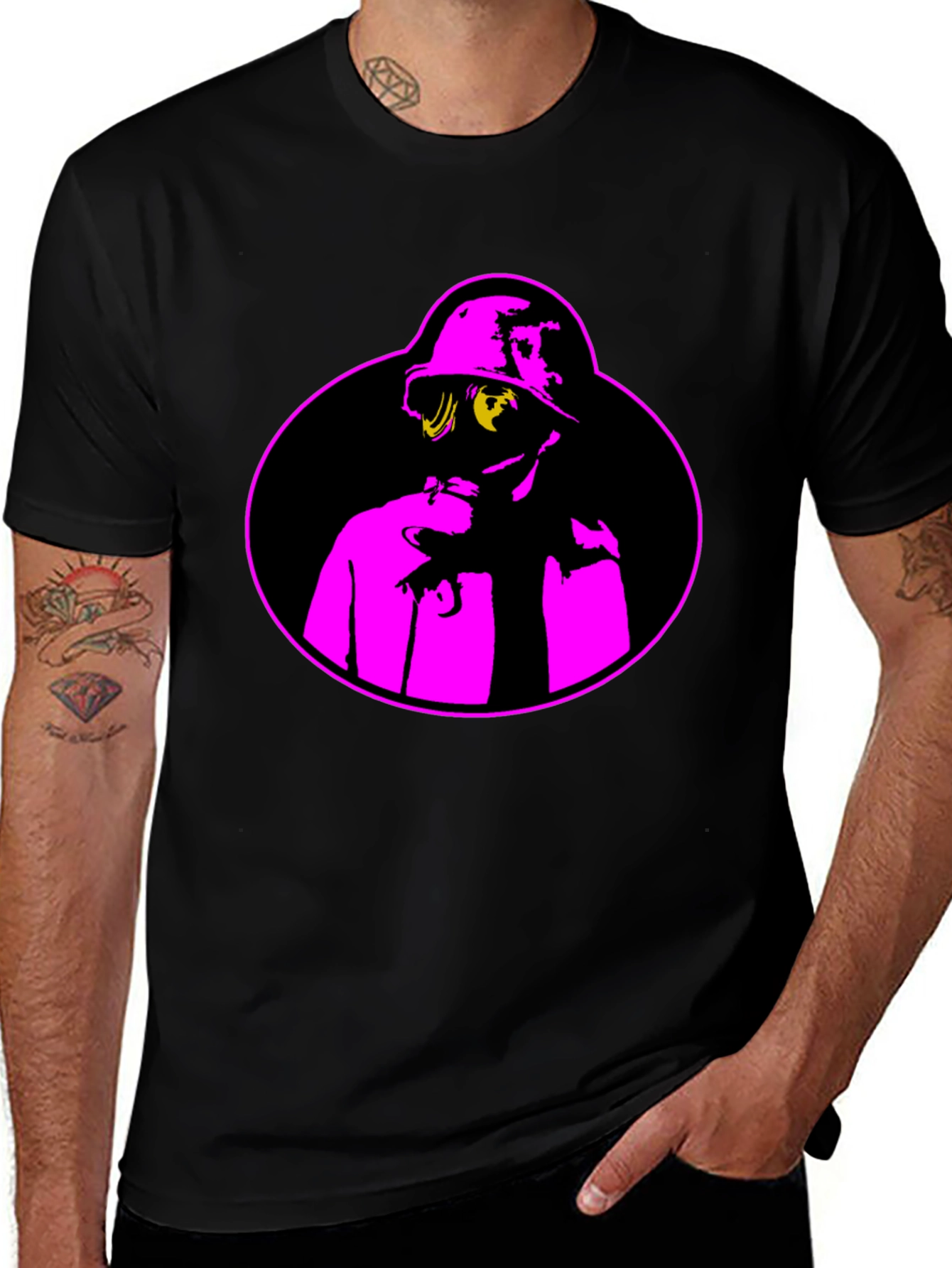 Pop Art Graphic Tee - Black