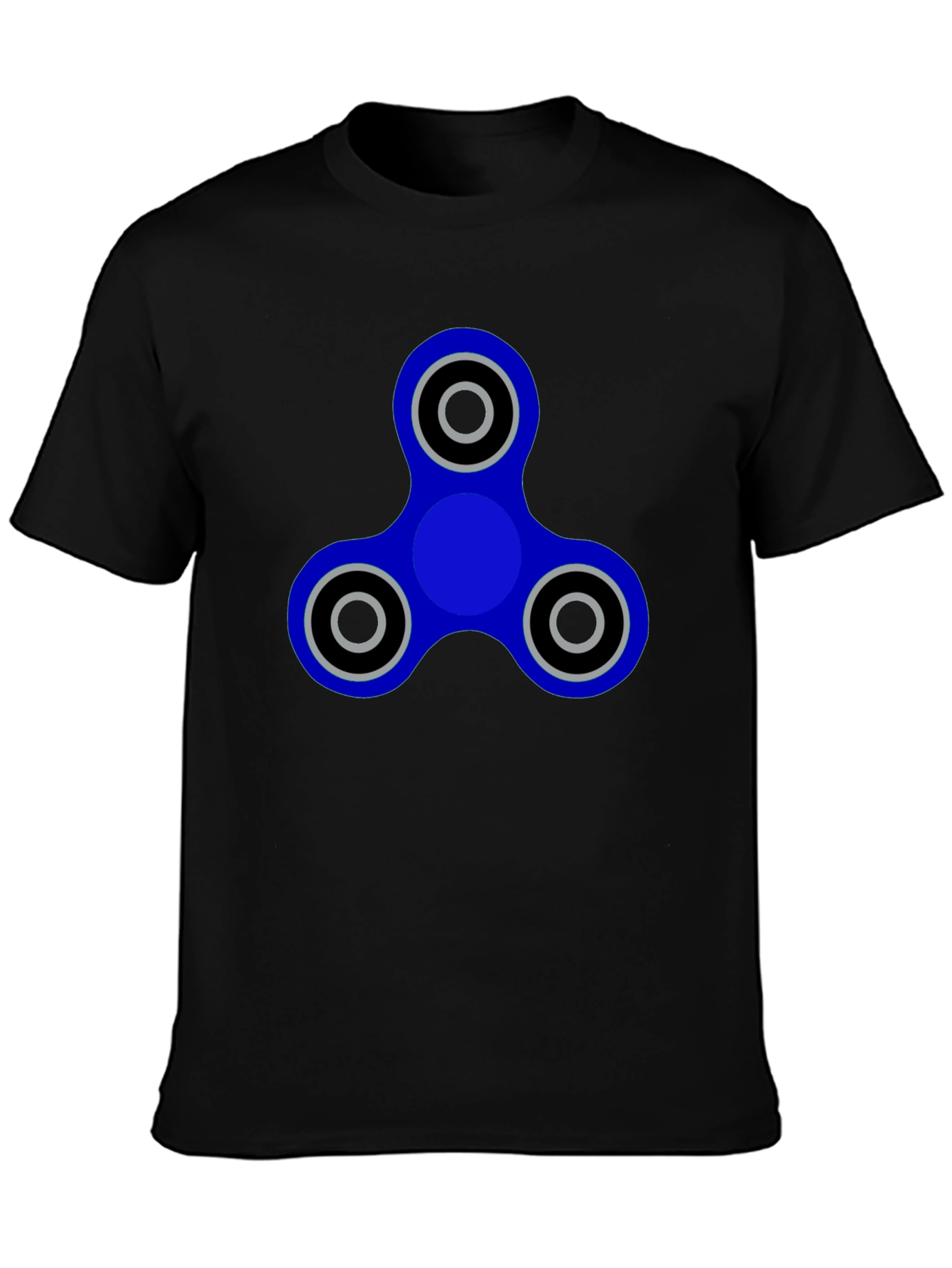 Blue Fidget Spinner Graphic Tee - Casual Cool Style