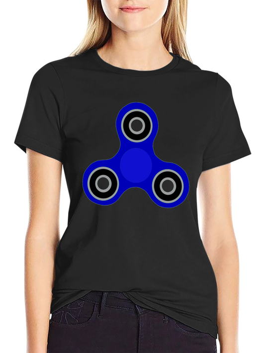 Blue Fidget Spinner Graphic Tee - Casual Cool Style