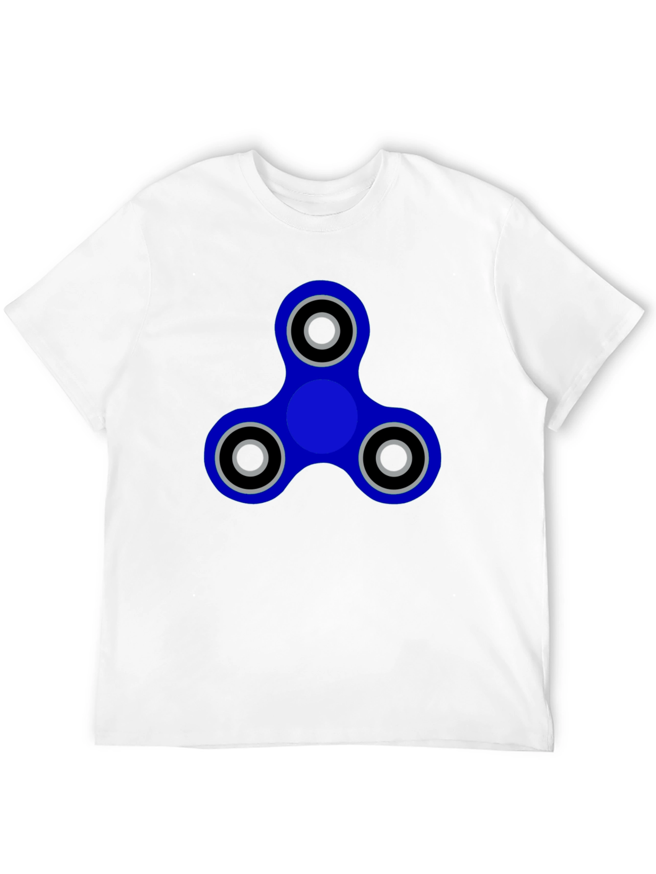 Blue Fidget Spinner Graphic Tee - Casual Cool Style