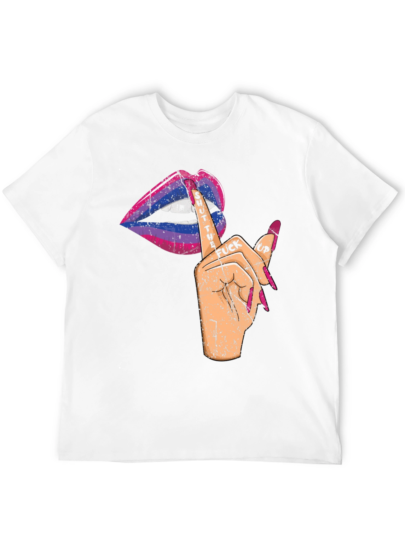 Bisexual Pride Shut Up Lips Graphic Tee