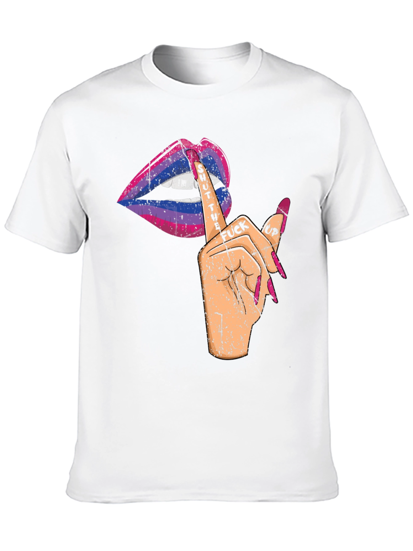 Bisexual Pride Shut Up Lips Graphic Tee
