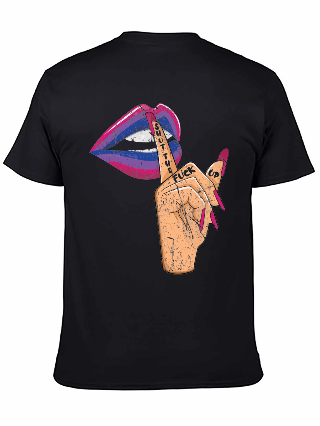 Bisexual Pride Shut Up Lips Graphic Tee