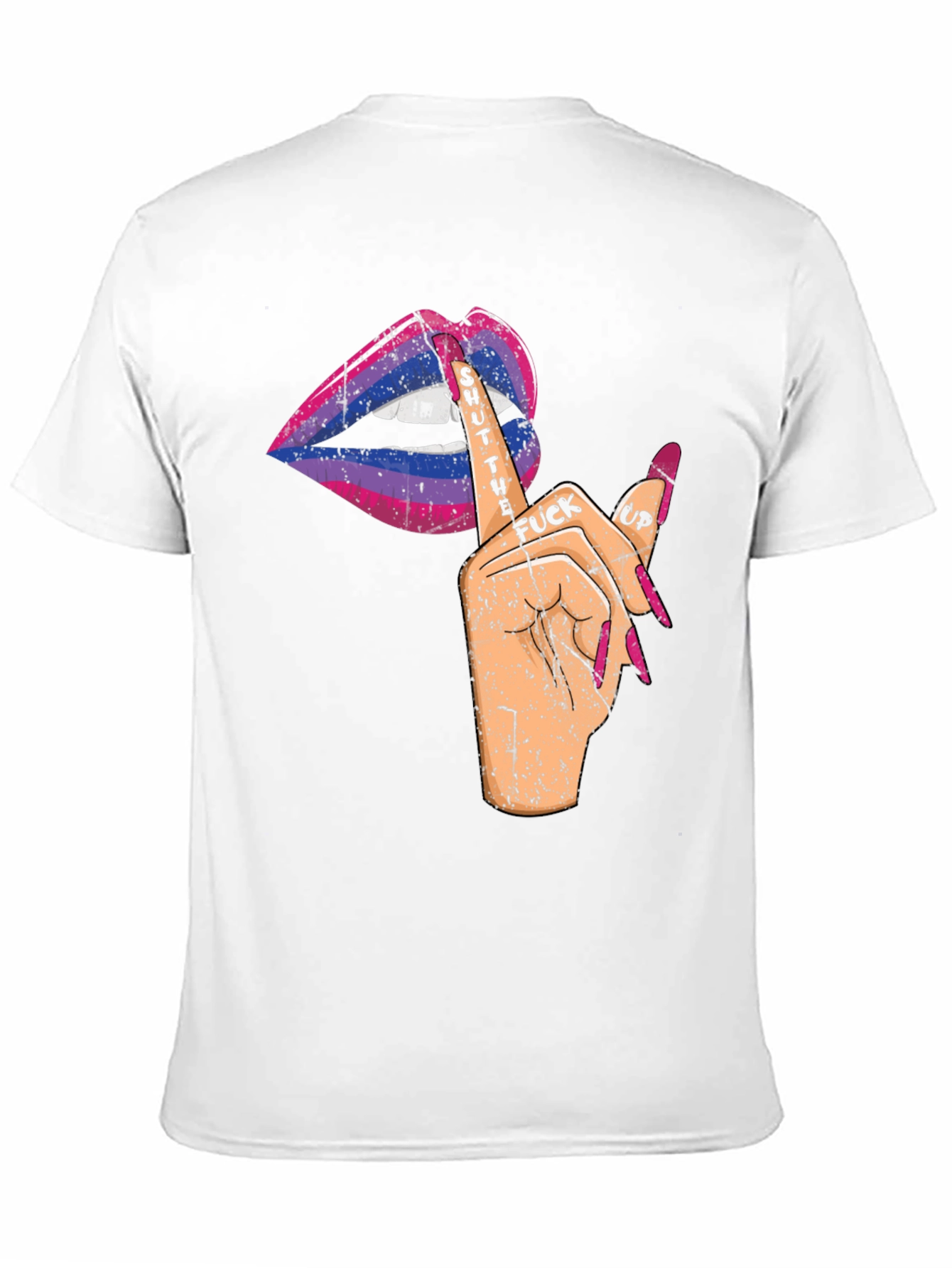 Bisexual Pride Shut Up Lips Graphic Tee