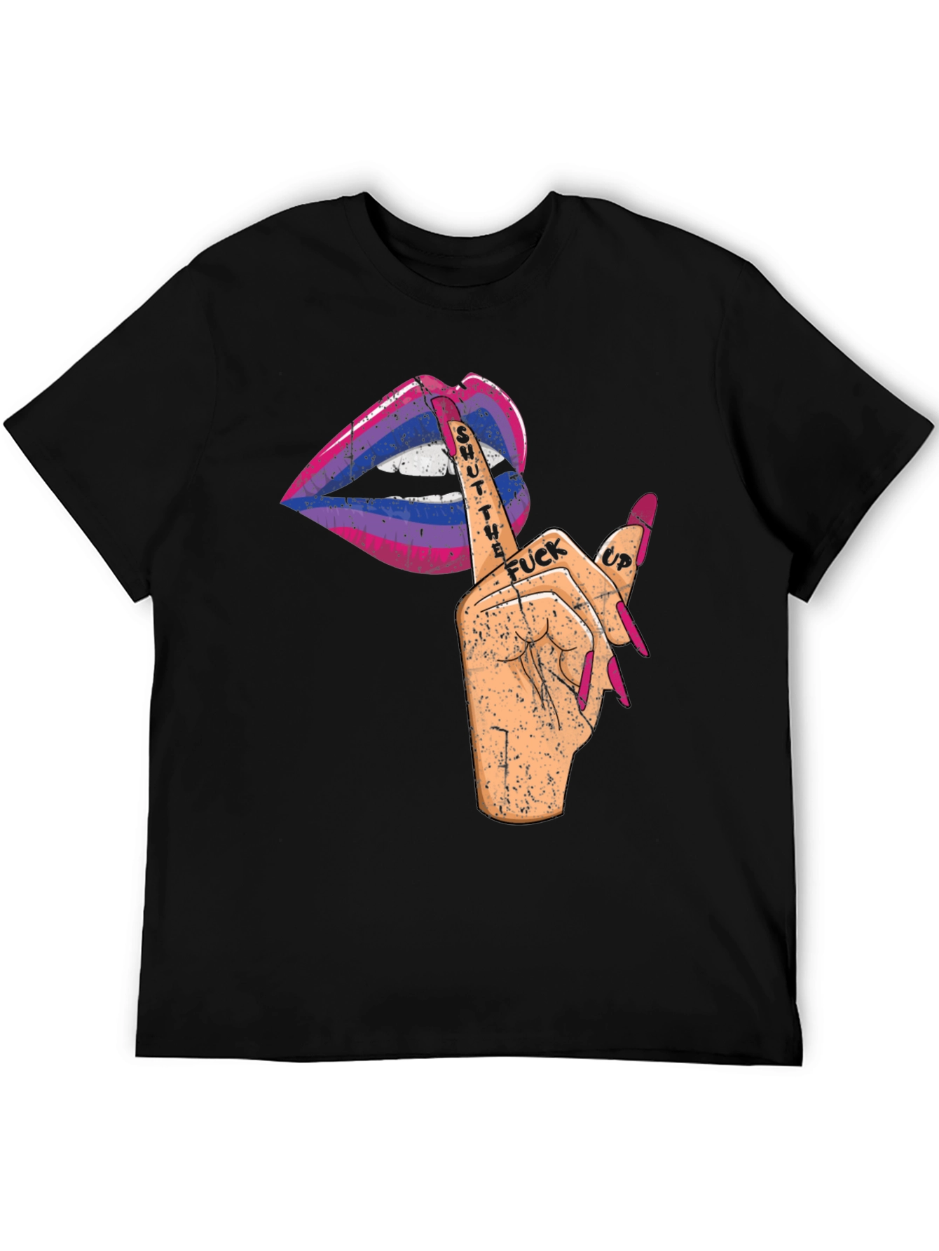 Bisexual Pride Shut Up Lips Graphic Tee