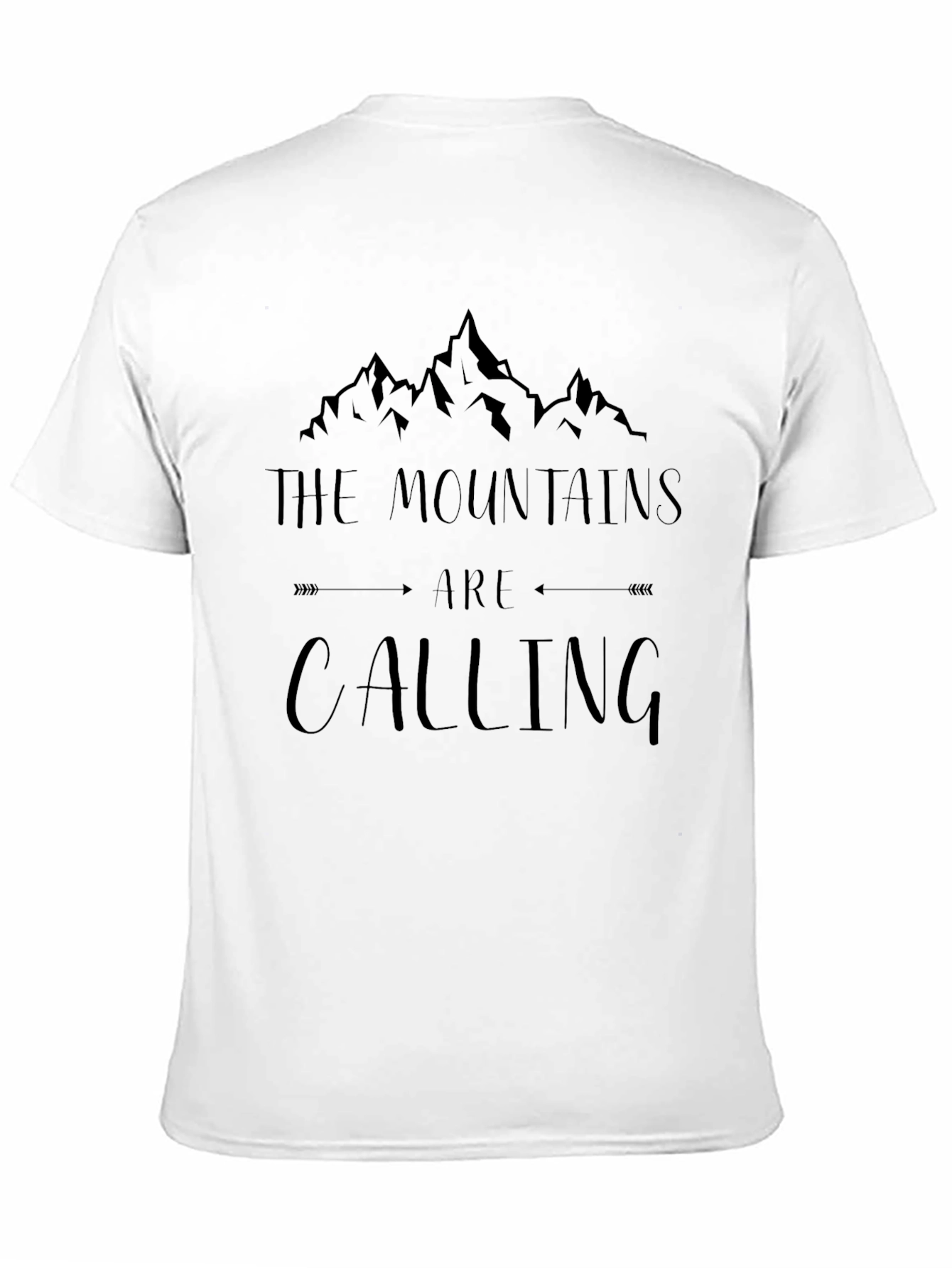 Mountains Are Calling Black Graphic T-Shirt