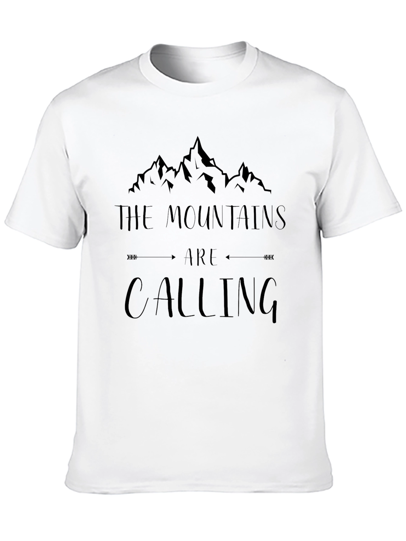Mountains Are Calling Black Graphic T-Shirt