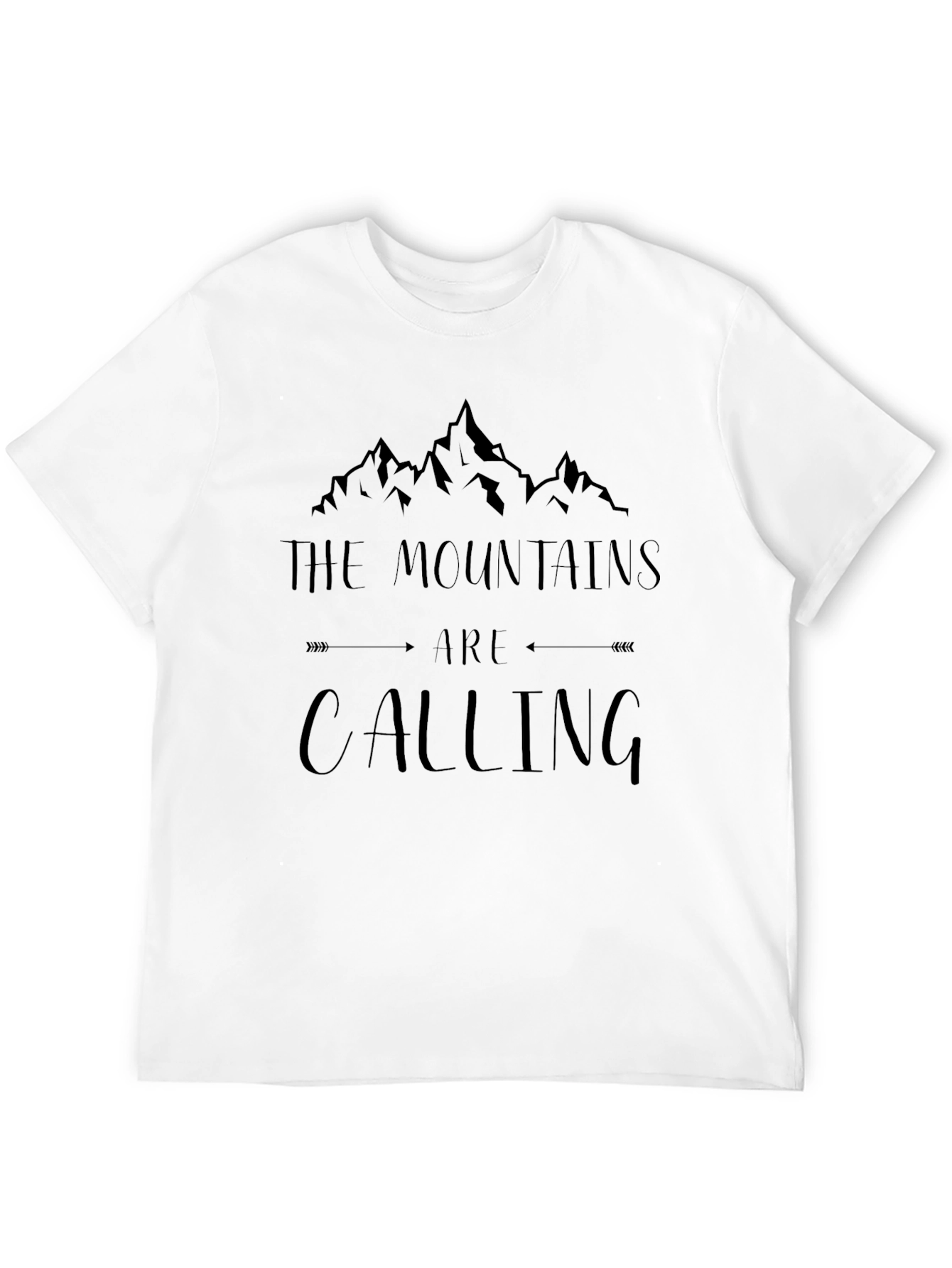 Mountains Are Calling Black Graphic T-Shirt