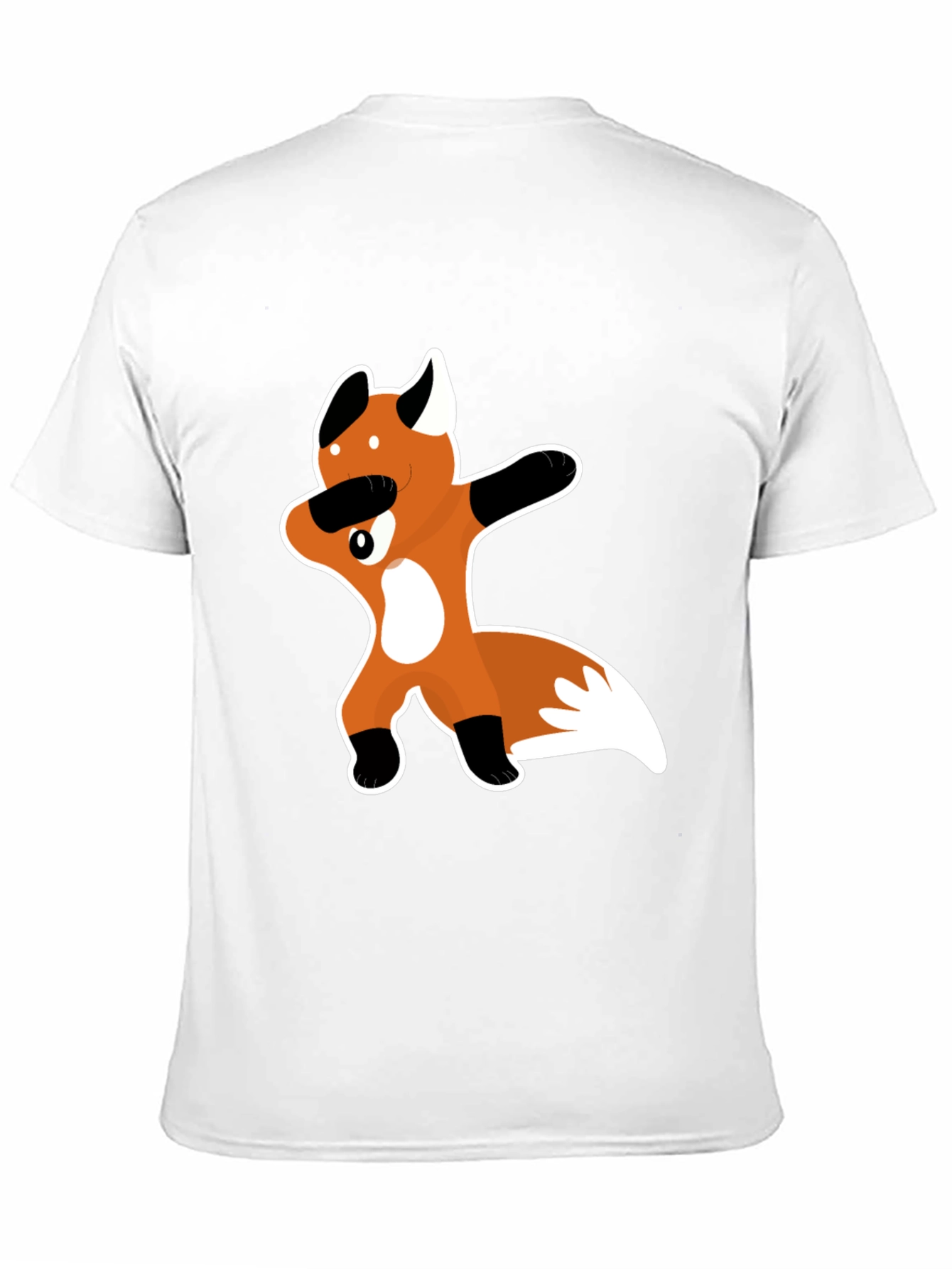 Dabbing Fox Graphic Tee - Black Crew Neck