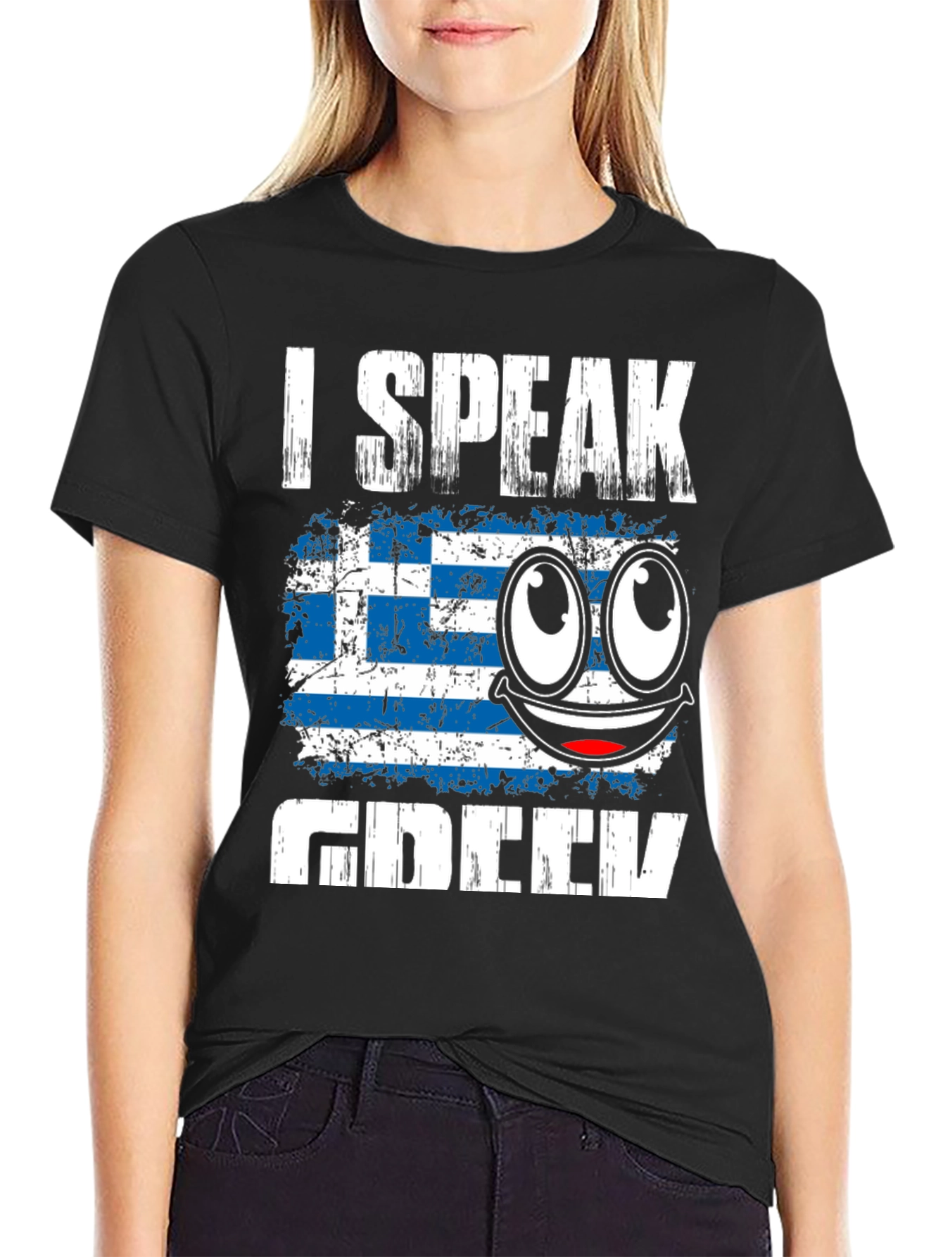 I Speak Greek Flag Humor T-Shirt
