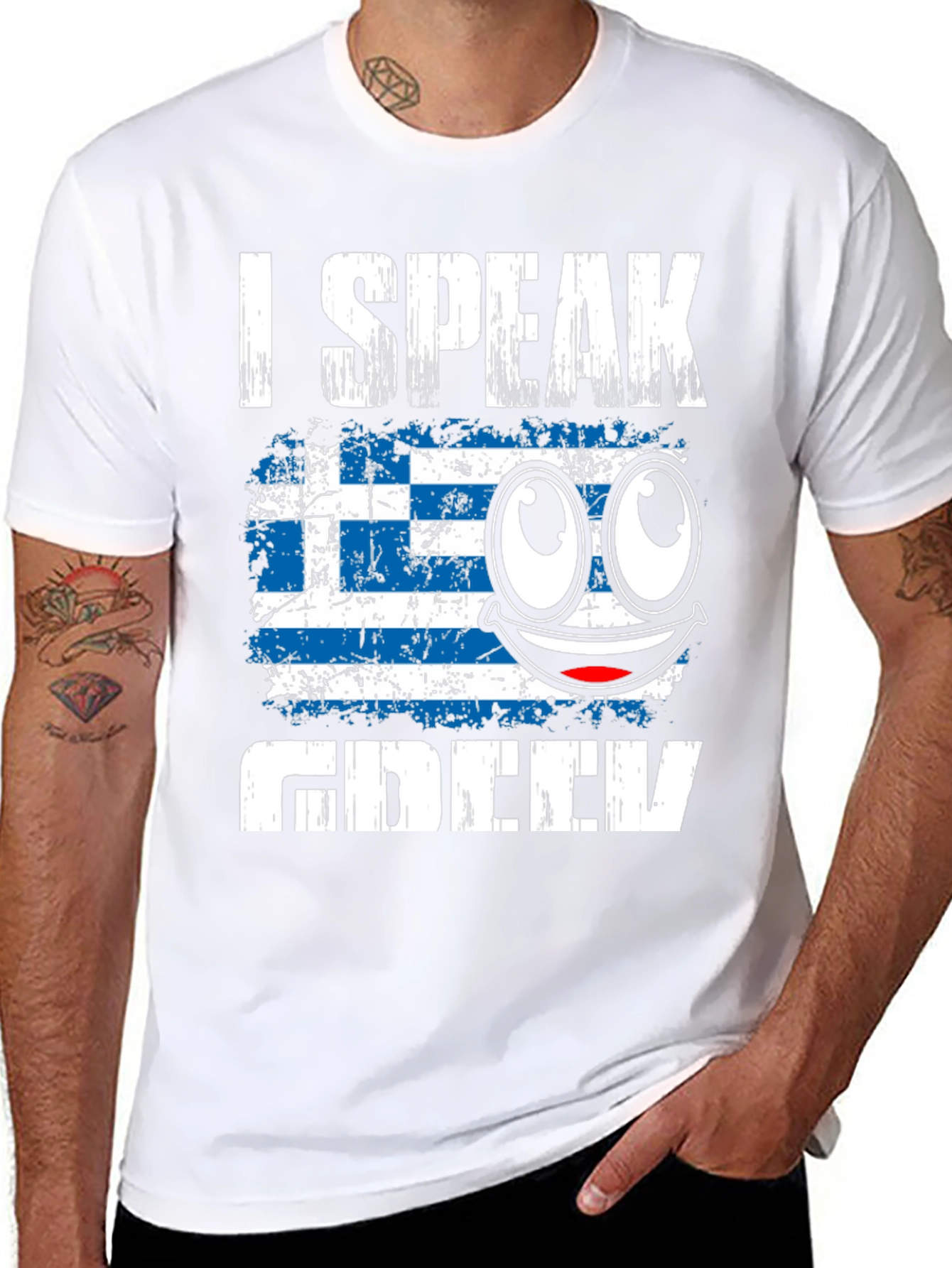 I Speak Greek Flag Humor T-Shirt
