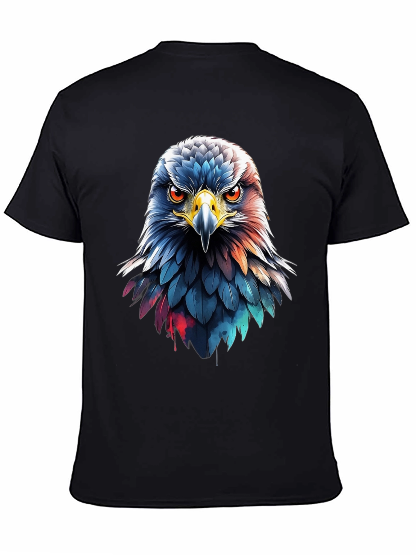Eagle Head Graphic Print Black T-Shirt