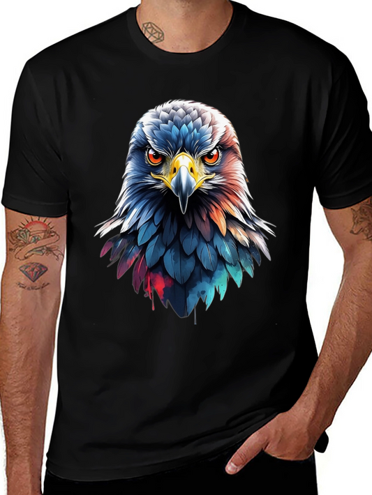 Eagle Head Graphic Print Black T-Shirt