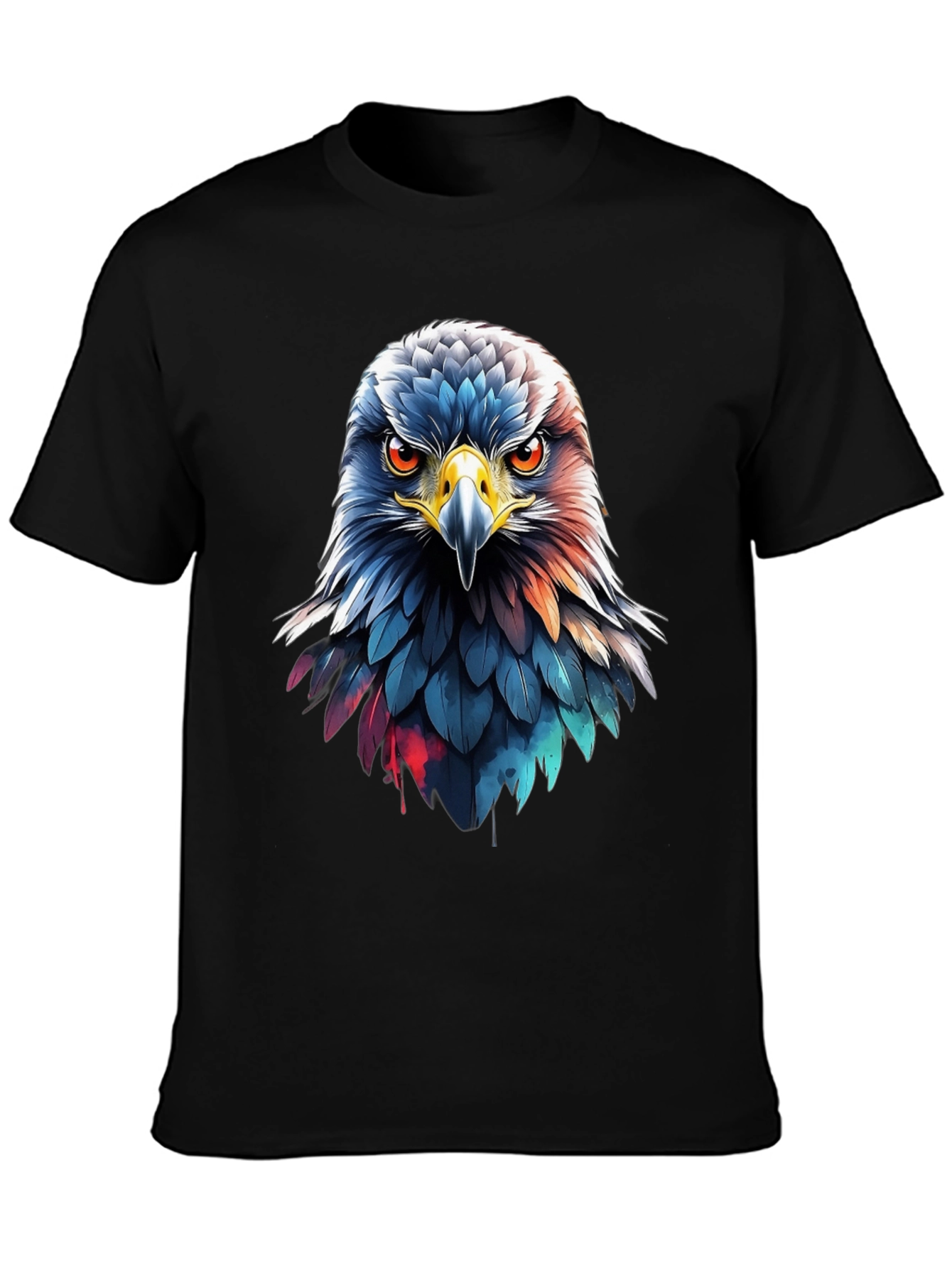 Eagle Head Graphic Print Black T-Shirt