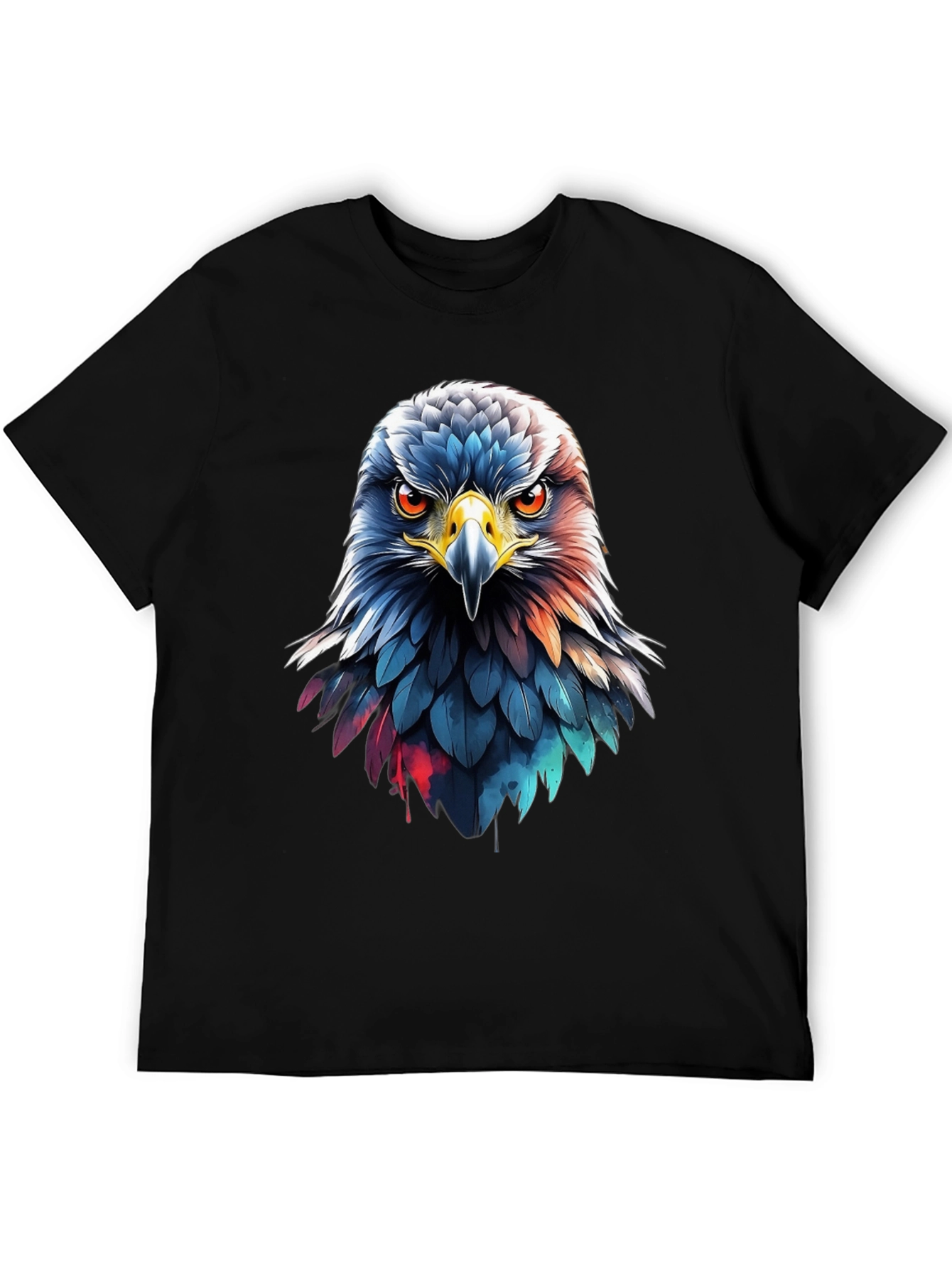 Eagle Head Graphic Print Black T-Shirt